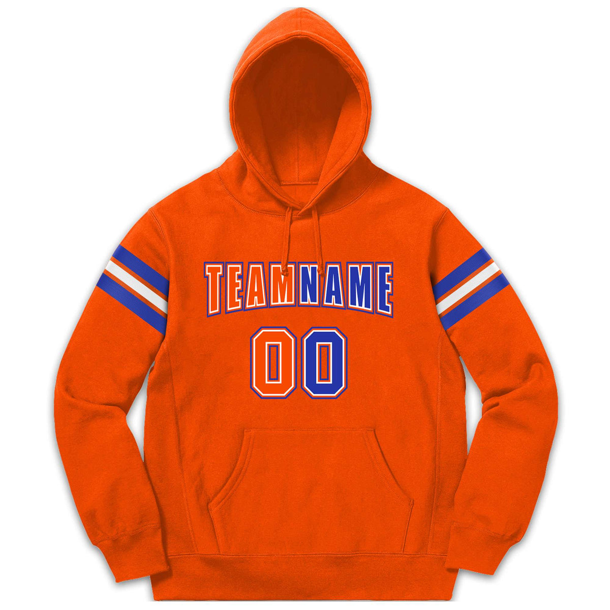 Custom Stitched Orange Royal-White Cotton Pullover Sweatshirt Hoodie| KXKSHOP