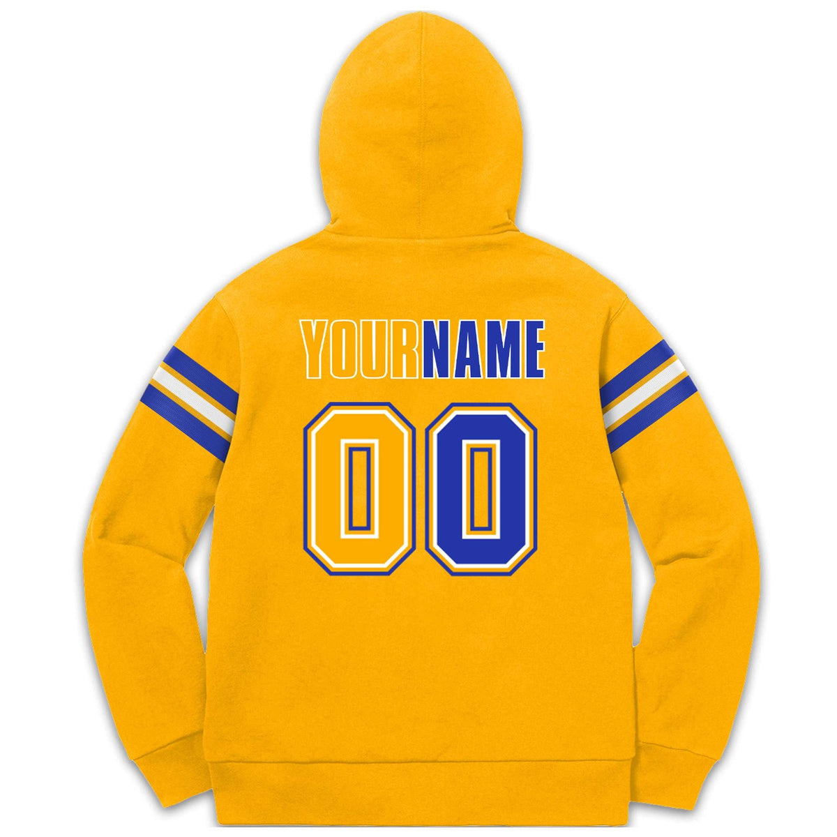 Custom Stitched Yellow Royal-White Cotton Pullover Sweatshirt Hoodie| KXKSHOP