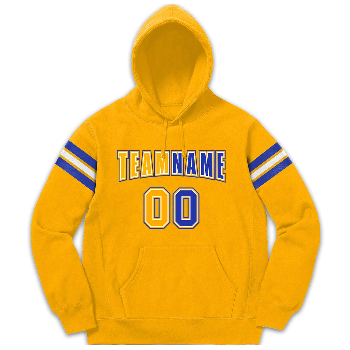 Custom Stitched Yellow Royal-White Cotton Pullover Sweatshirt Hoodie| KXKSHOP