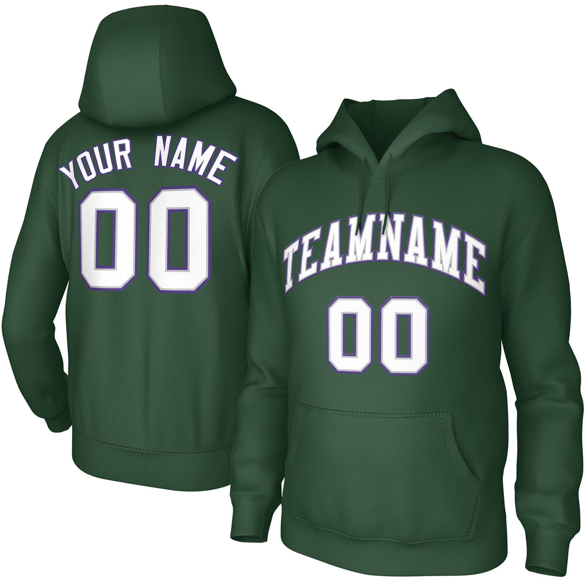 Custom Green Purple-White Classic Style Training Uniform Pullover Hoodie| KXKSHOP