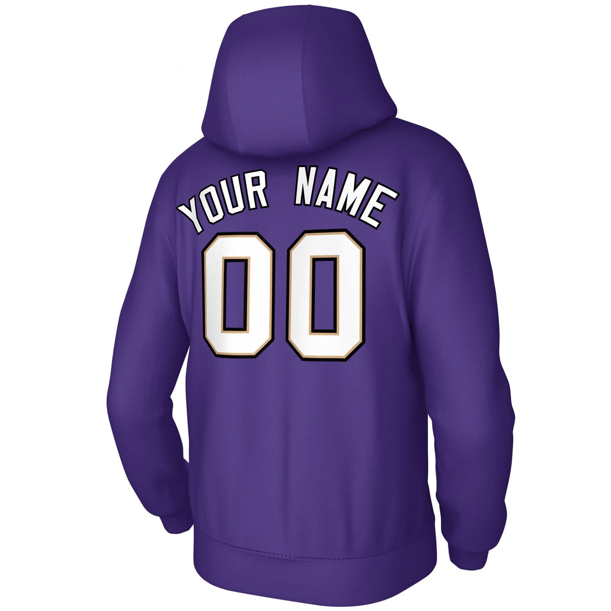 Custom Purple White-Old Gold-Black Classic Style Training Uniform Pullover Hoodie| KXKSHOP