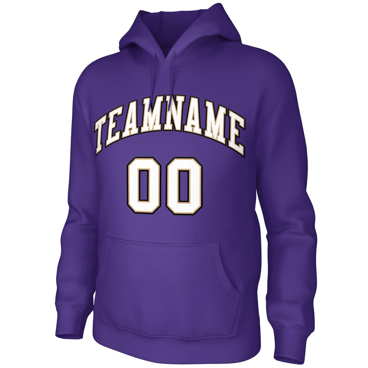 Custom Purple White-Old Gold-Black Classic Style Training Uniform Pullover Hoodie| KXKSHOP