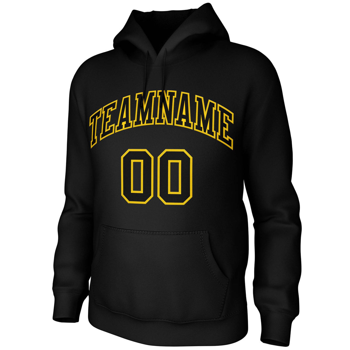 Custom Black Yellow Classic Style Training Uniform Pullover Hoodie| KXKSHOP