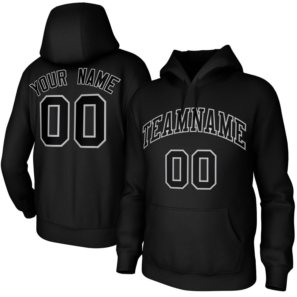 Custom Black Gray Classic Style Training Uniform Pullover Hoodie| KXKSHOP