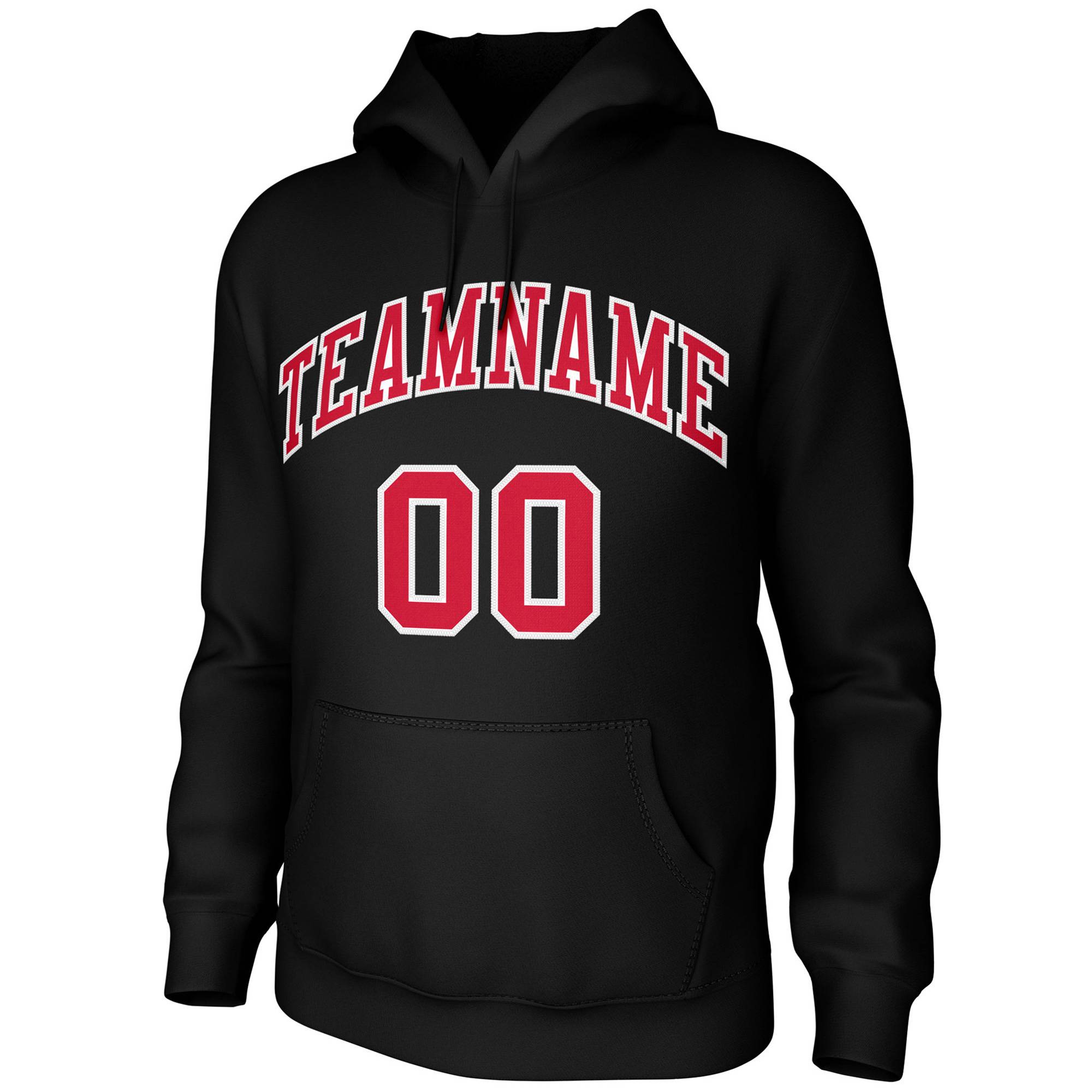 Custom Black Red-White Classic Style Training Uniform Pullover Hoodie| KXKSHOP