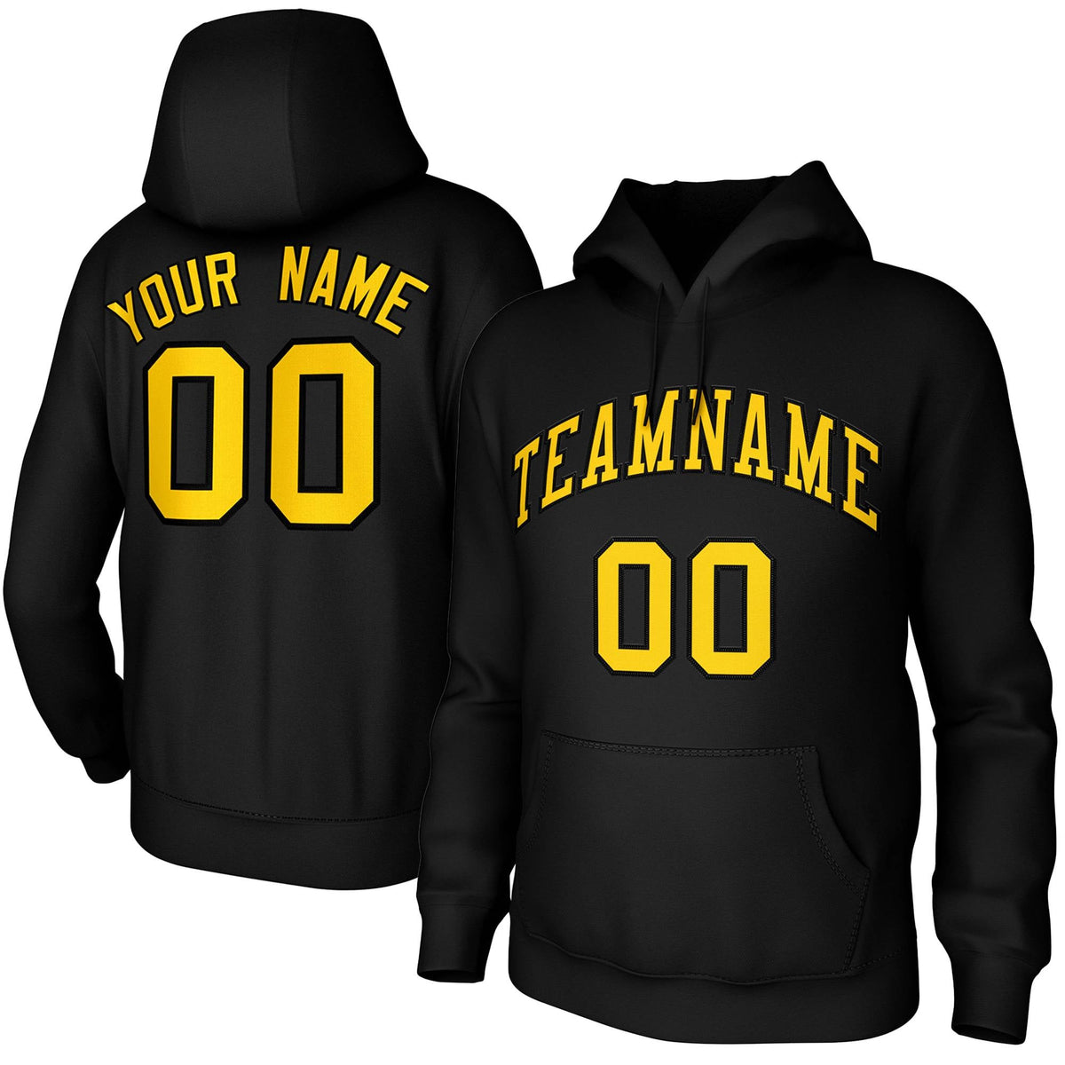 Custom Black Yellow-Black Classic Style Training Uniform Pullover Hoodie| KXKSHOP