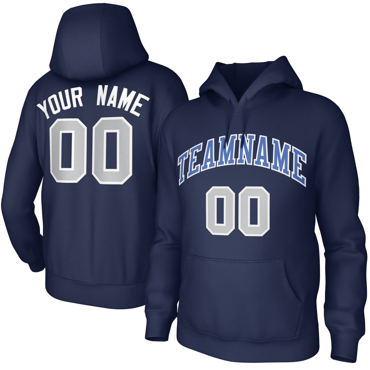 Custom Navy Light-Blue-White Classic Style Training Uniform Pullover Hoodie| KXKSHOP