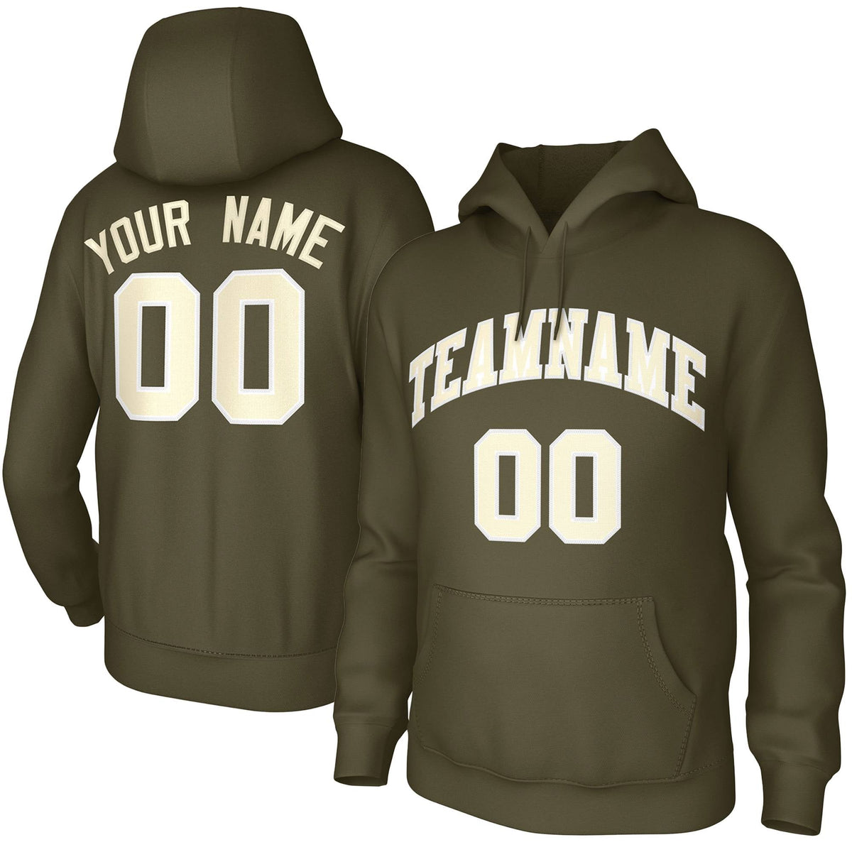 Custom Olive Cream Classic Style Training Uniform Pullover Hoodie| KXKSHOP