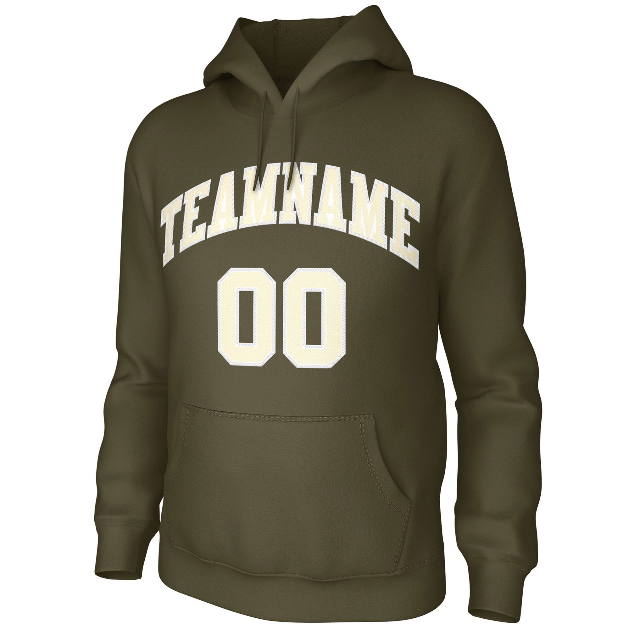 Custom Olive Cream Classic Style Training Uniform Pullover Hoodie| KXKSHOP