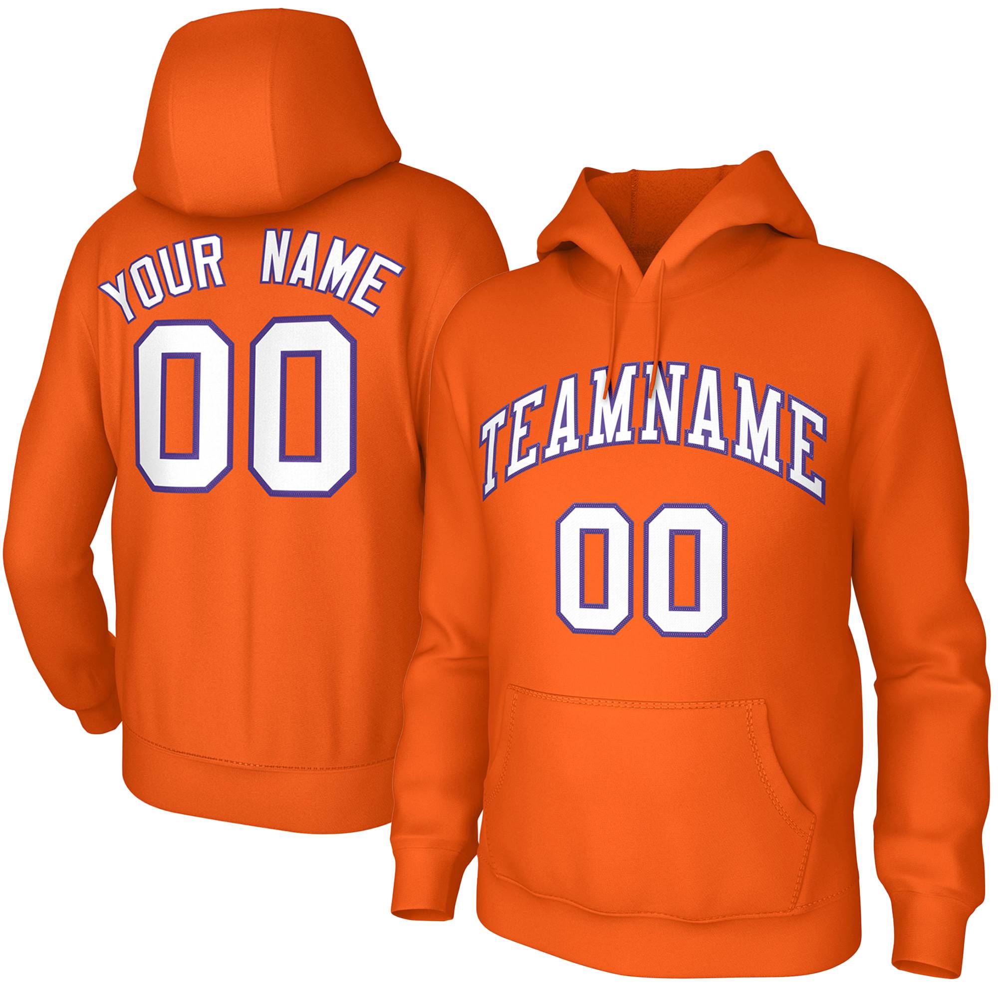 Custom Orange White-Purple Classic Style Training Uniform Pullover Hoodie| KXKSHOP