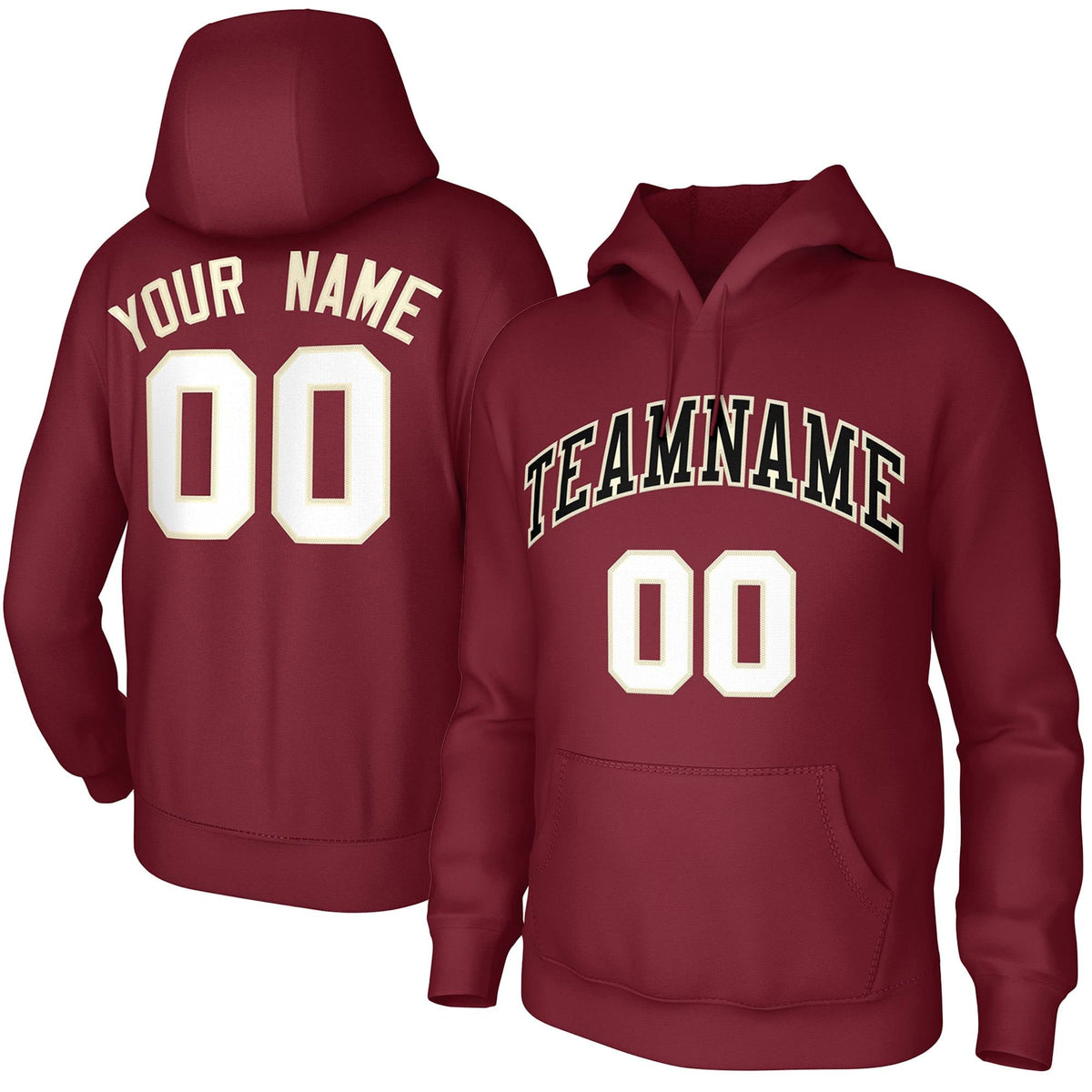 Custom Cardinal Black-Cream Classic Style Training Uniform Pullover Hoodie| KXKSHOP