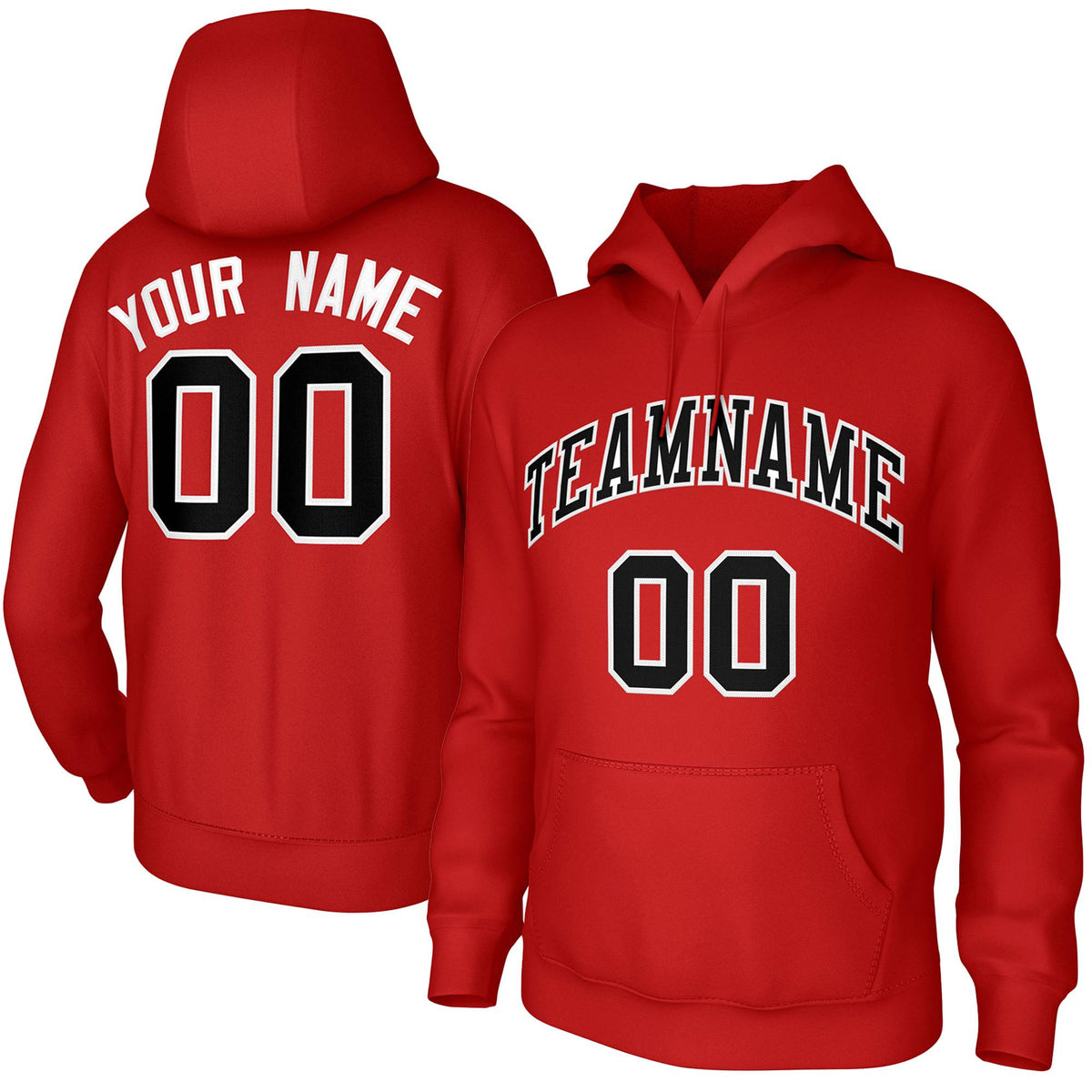 Custom Red Black-White Classic Style Training Uniform Pullover Hoodie| KXKSHOP