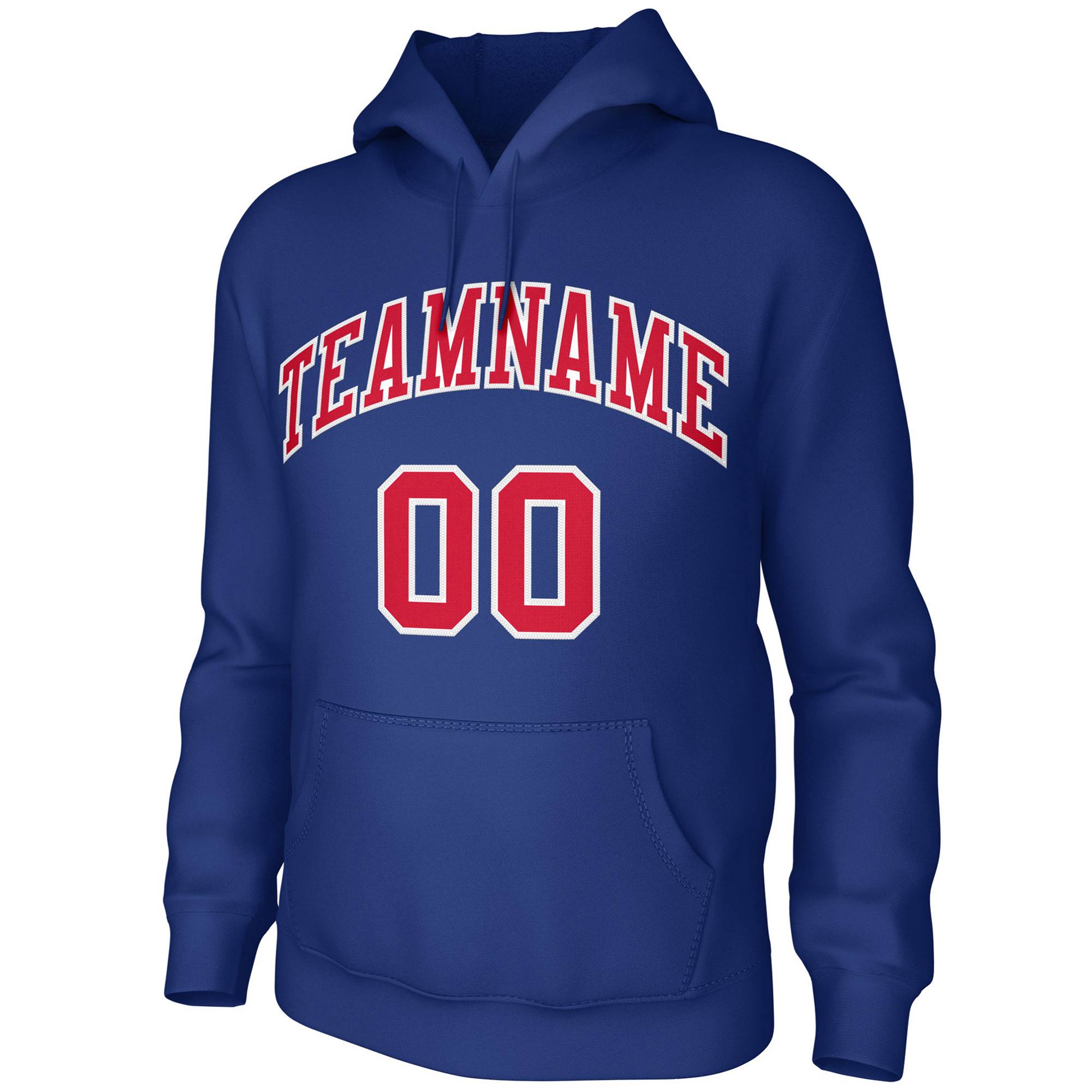 Custom Royal Red-White Classic Style Training Uniform Pullover Hoodie| KXKSHOP