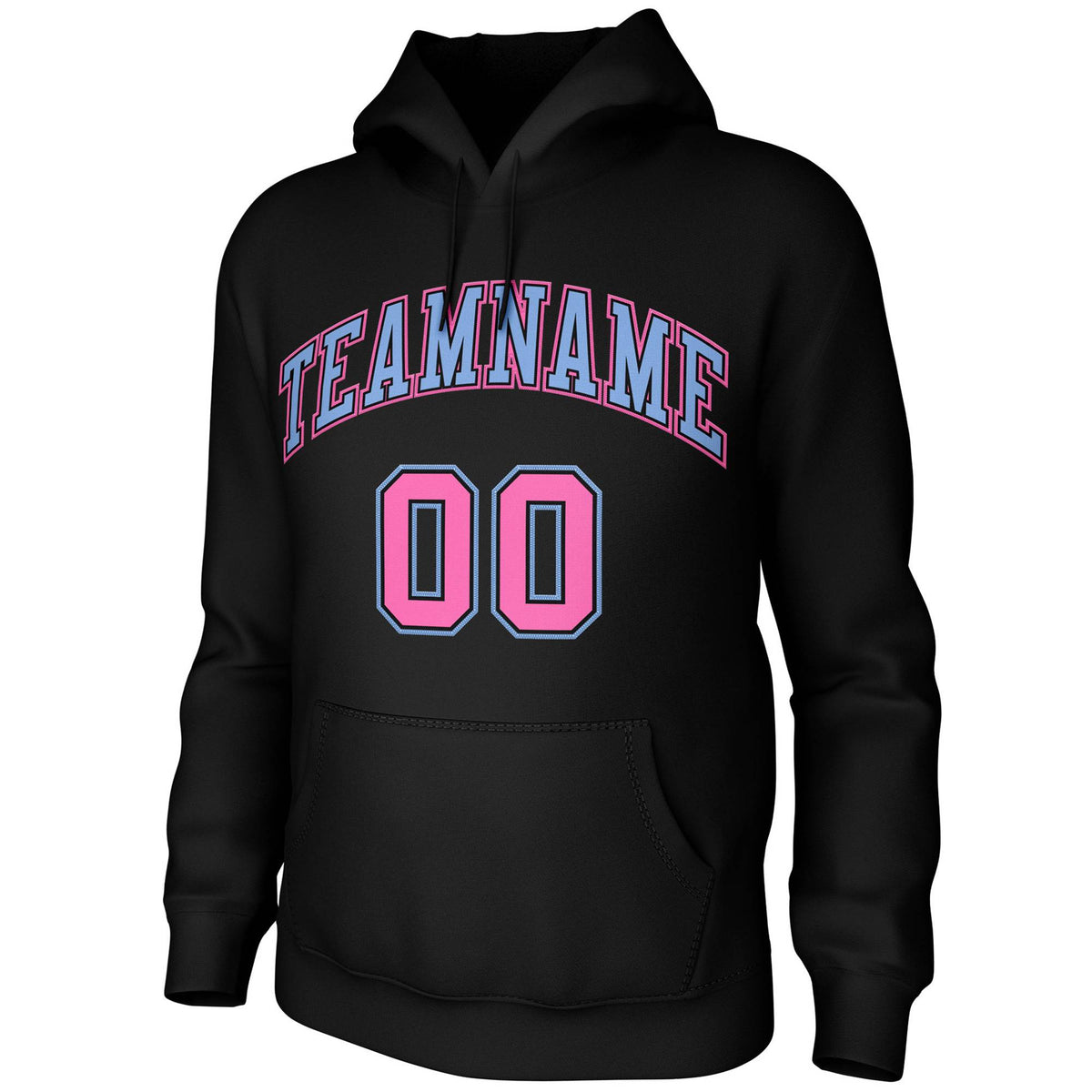 Custom Black Light Blue-Pink Classic Style Training Uniform Pullover Hoodie| KXKSHOP