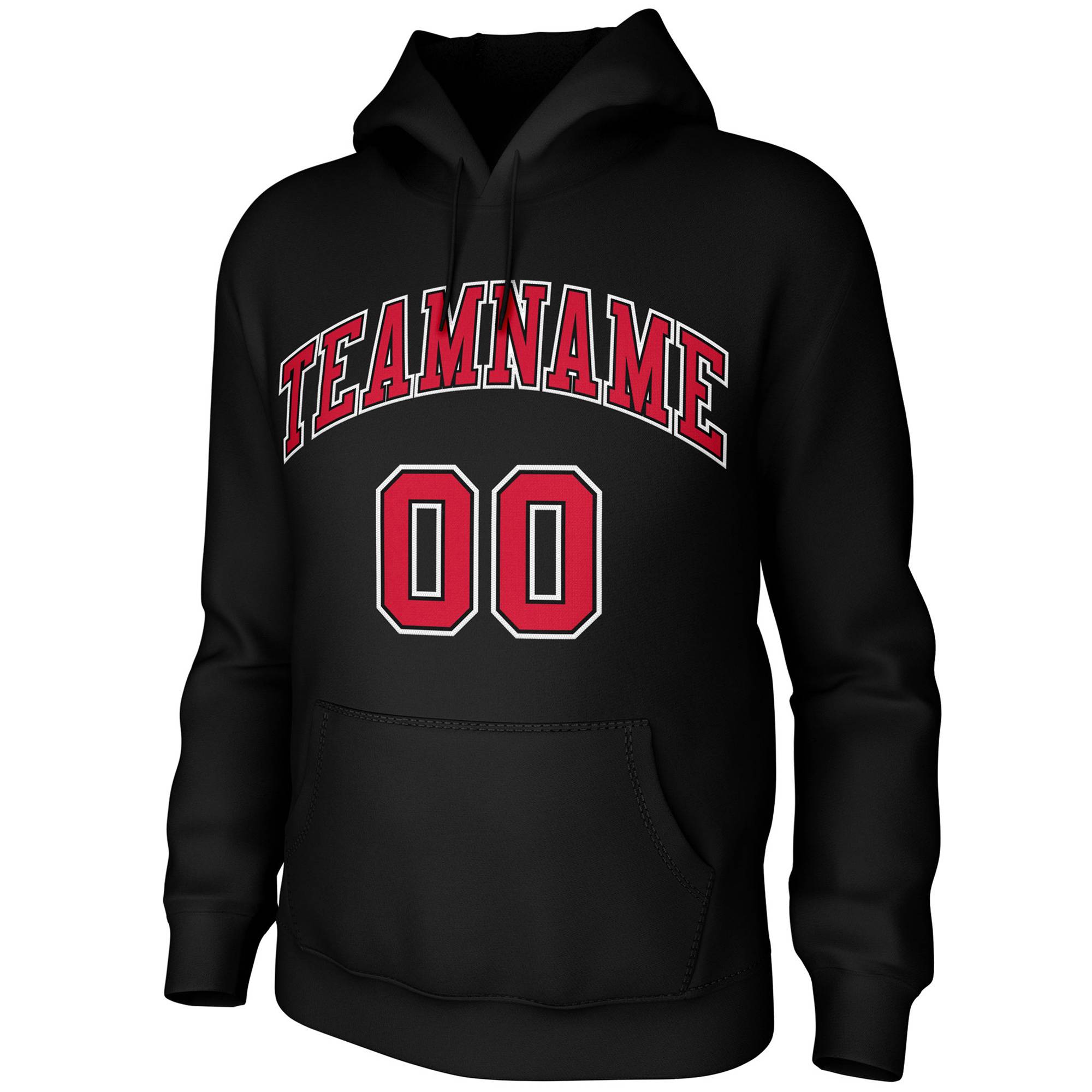 Custom Black Red-Black-White Classic Style Training Uniform Pullover Hoodie| KXKSHOP