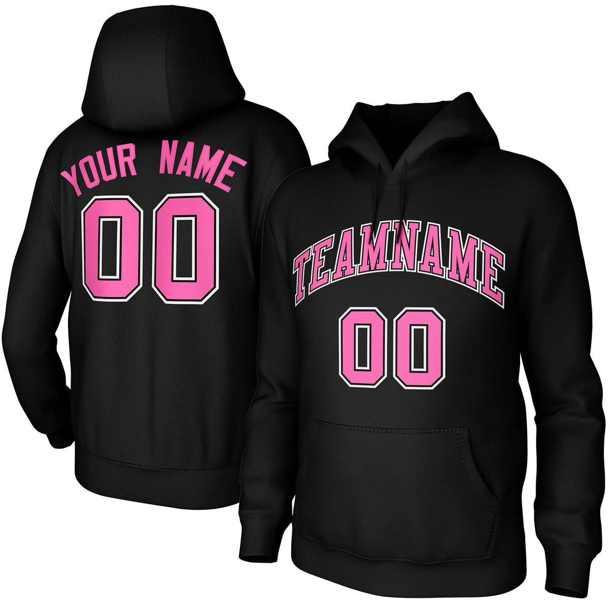 Custom Black Pink-Black-White Classic Style Training Uniform Pullover Hoodie| KXKSHOP