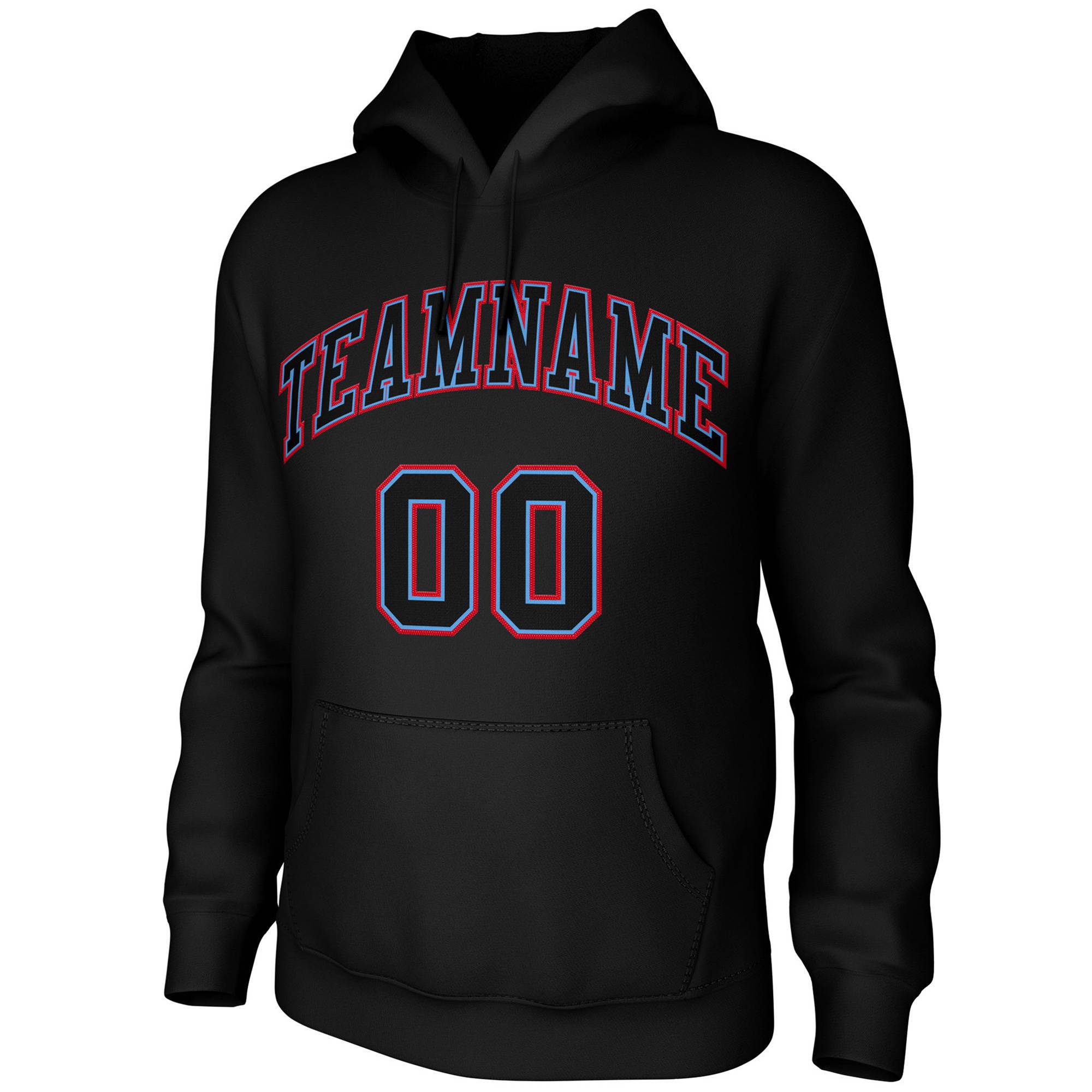 Custom Black Light Blue-Red Classic Style Training Uniform Pullover Hoodie| KXKSHOP
