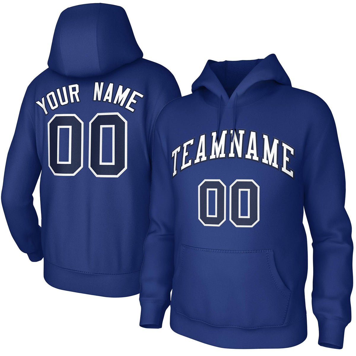 Custom Royal White-Navy Classic Style Training Uniform Pullover Hoodie| KXKSHOP