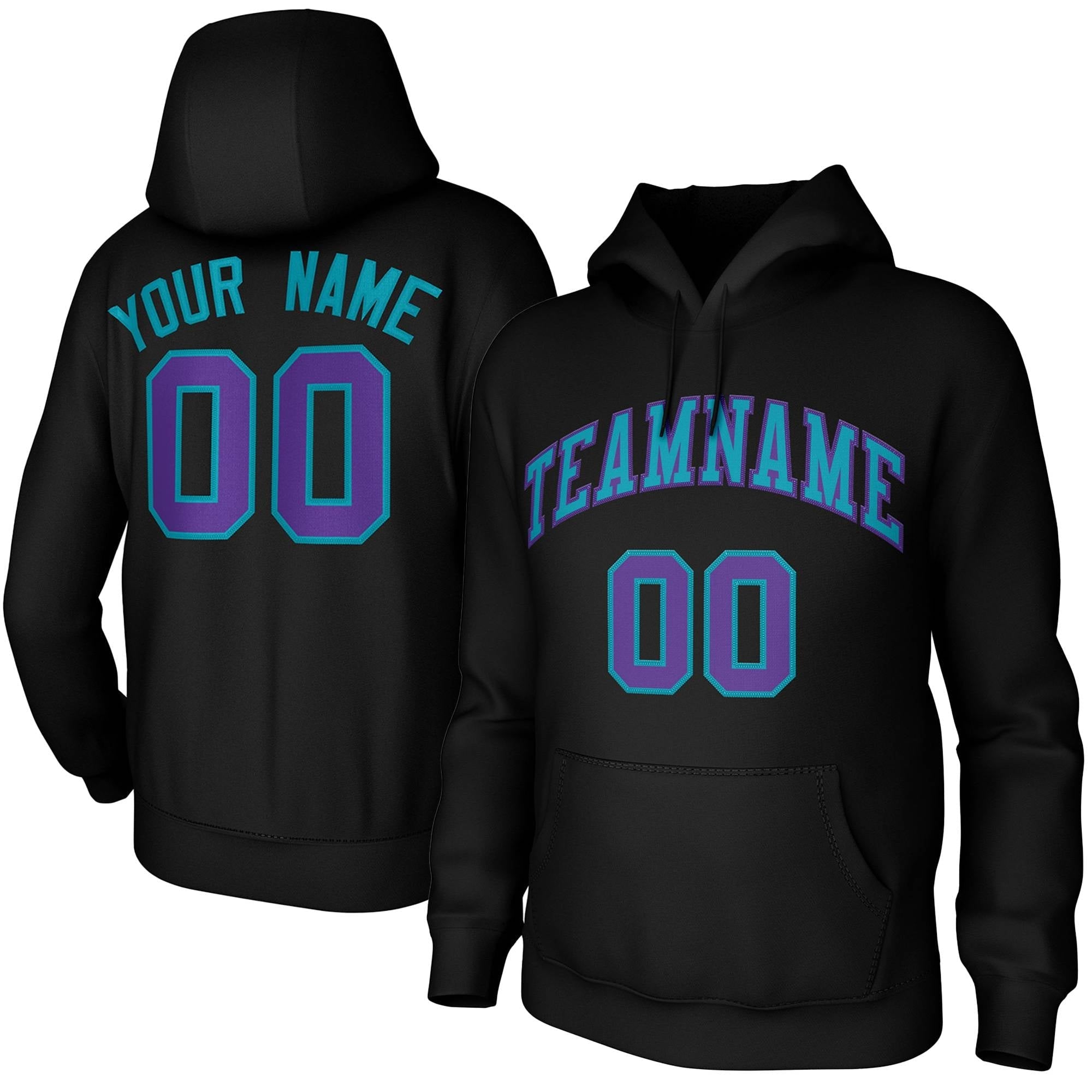Custom Black Green-Purple Classic Style Training Uniform Pullover Hoodie| KXKSHOP