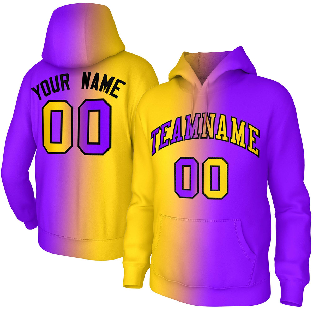 Custom Stitched Purple Gradient Fashion Pullover Sweatshirt Hoodie| KXKSHOP