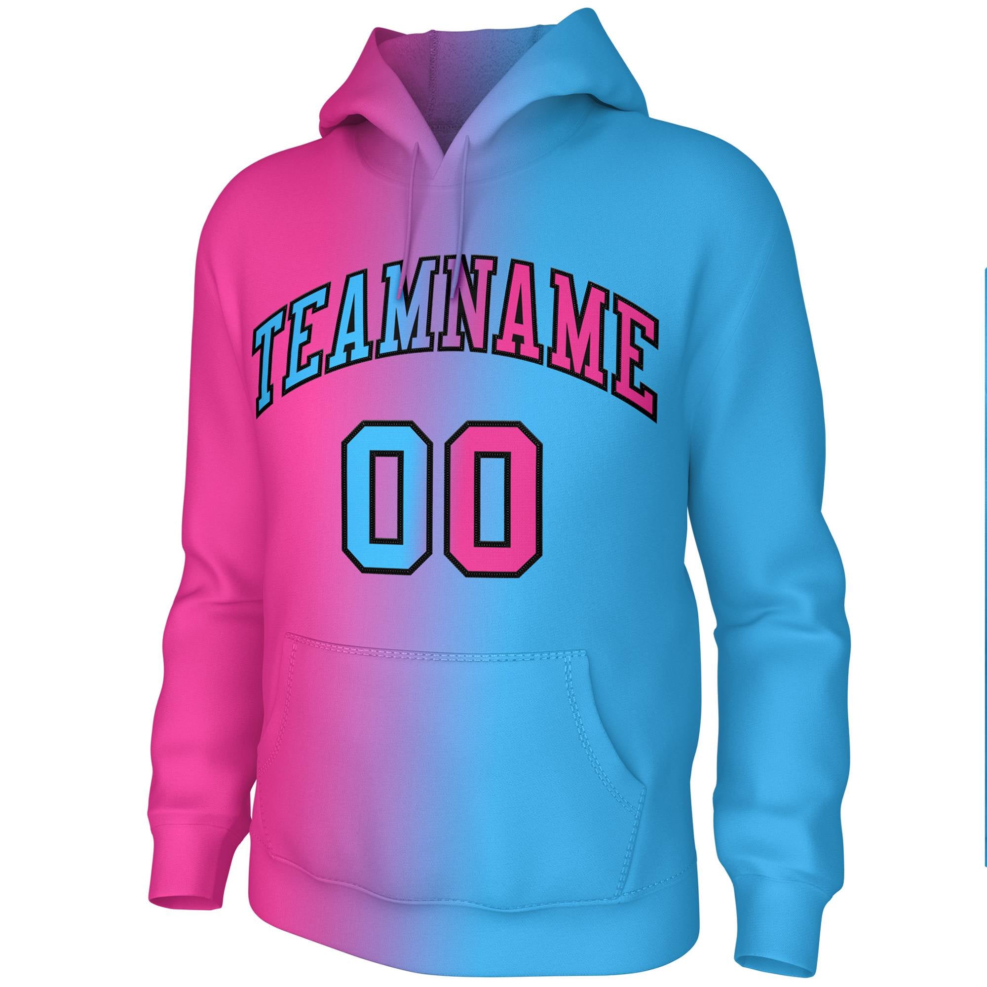 Custom Stitched Pink Gradient Fashion Pullover Sweatshirt Hoodie| KXKSHOP