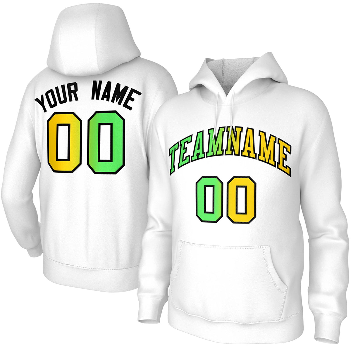 Custom Stitched White Gradient Fashion Pullover Sweatshirt Hoodie| KXKSHOP