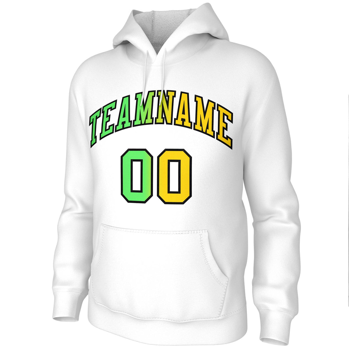 Custom Stitched White Gradient Fashion Pullover Sweatshirt Hoodie| KXKSHOP