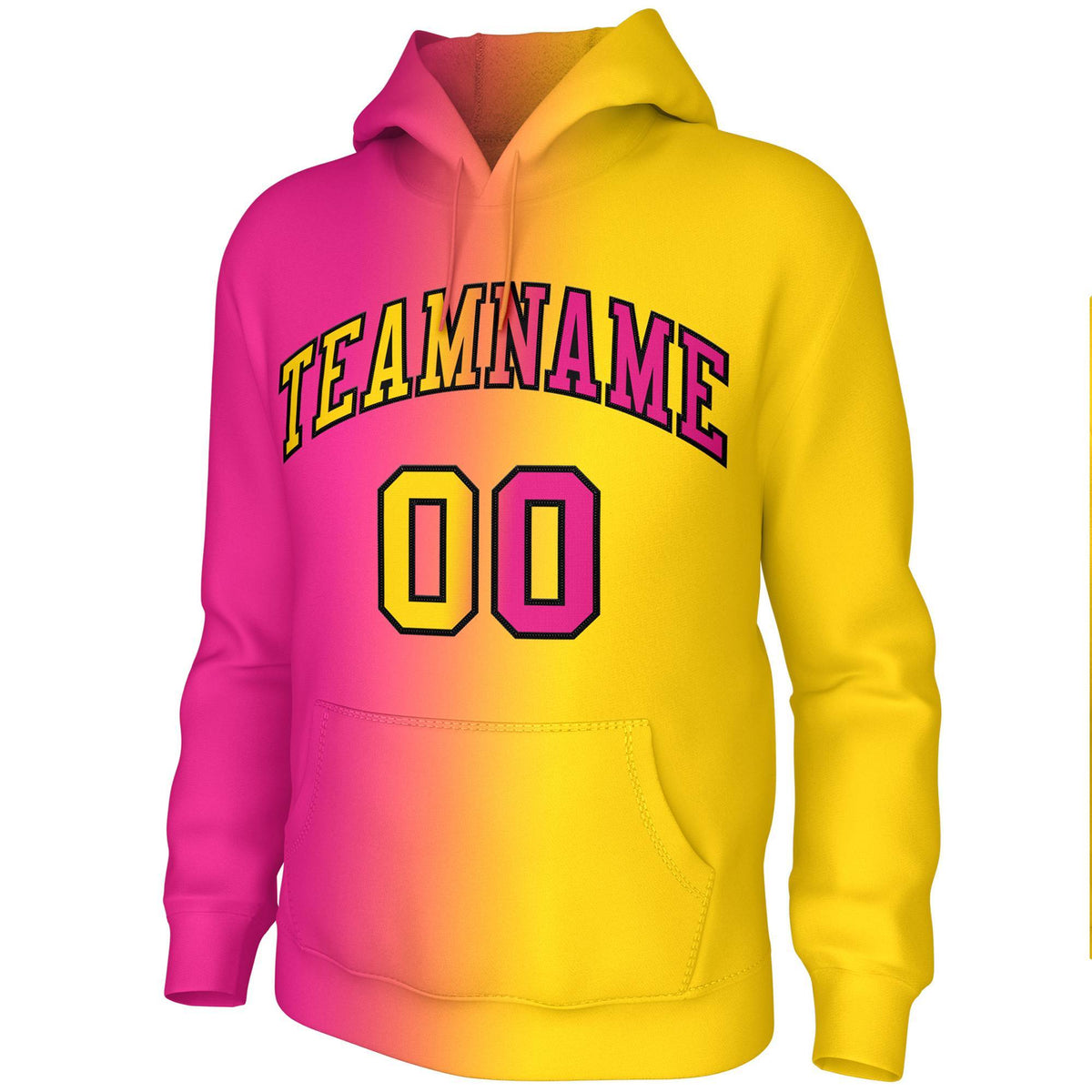 Custom Stitched Gold Pink Gradient Fashion Pullover Sweatshirt Hoodie| KXKSHOP