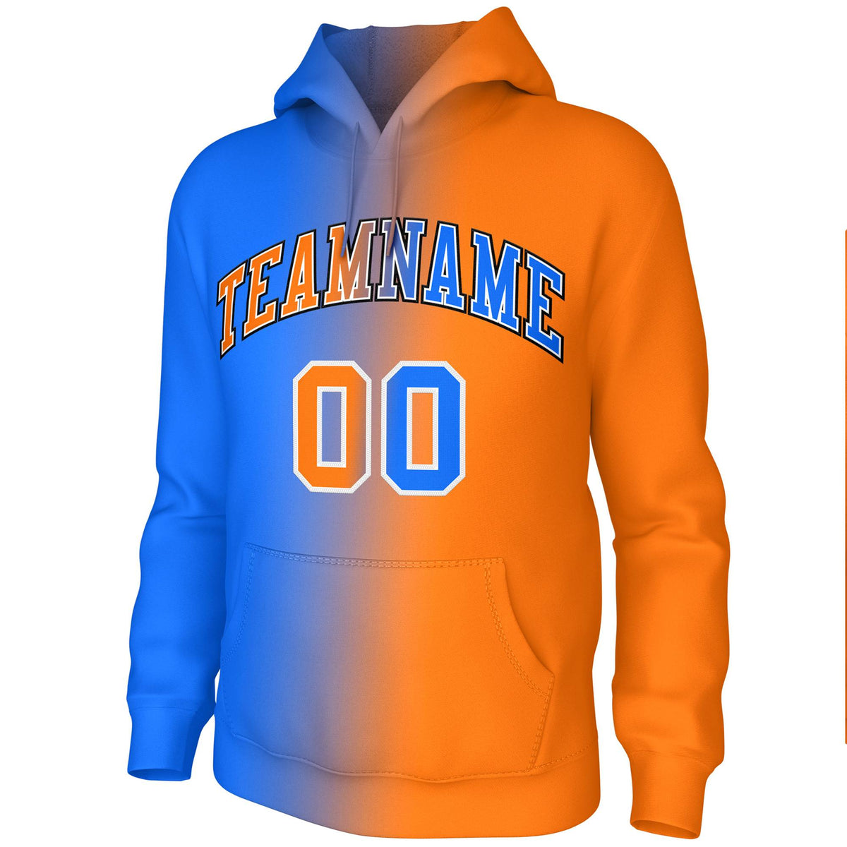 Custom Stitched Orange Gradient Fashion Pullover Sweatshirt Hoodie| KXKSHOP