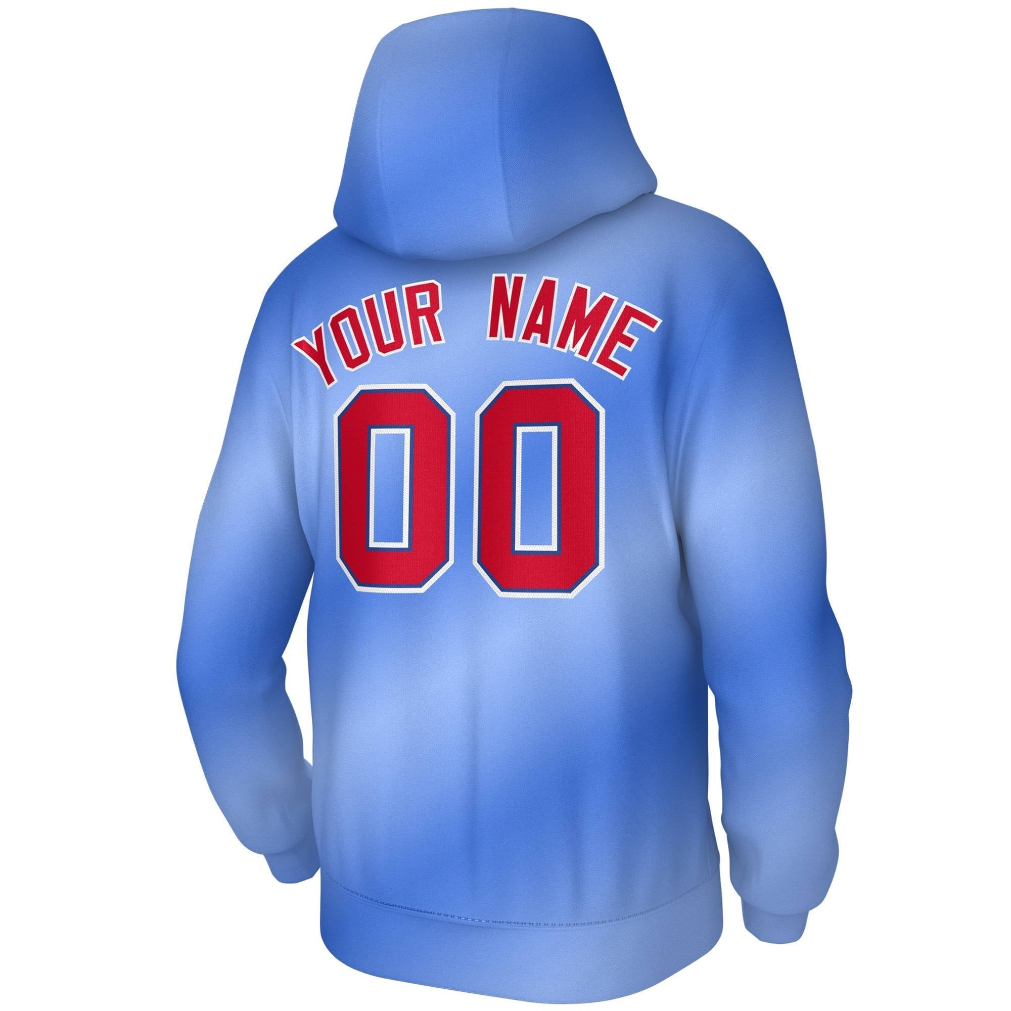 Custom Stitched Light Blue Gradient Fashion Pullover Sweatshirt Hoodie| KXKSHOP
