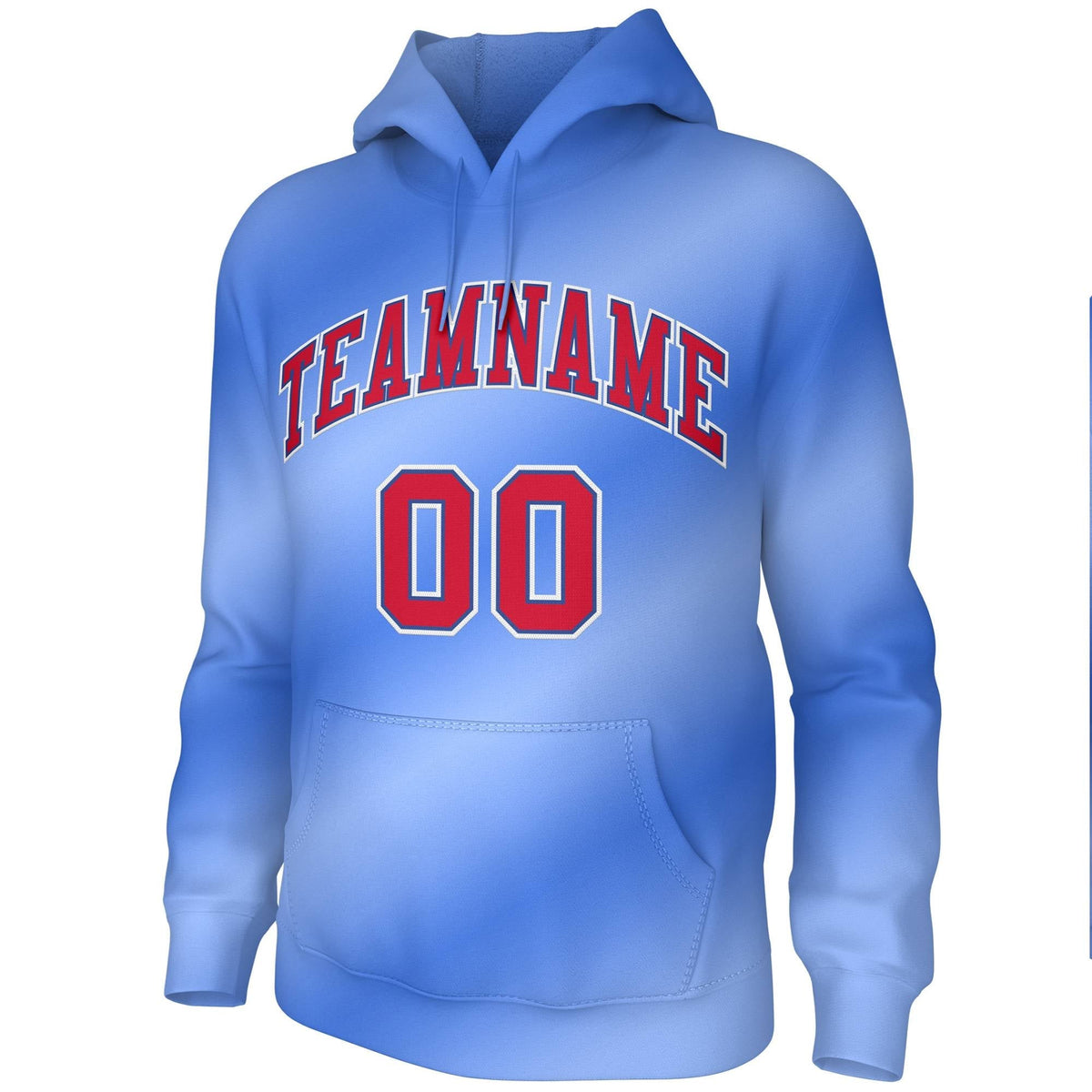 Custom Stitched Light Blue Gradient Fashion Pullover Sweatshirt Hoodie| KXKSHOP