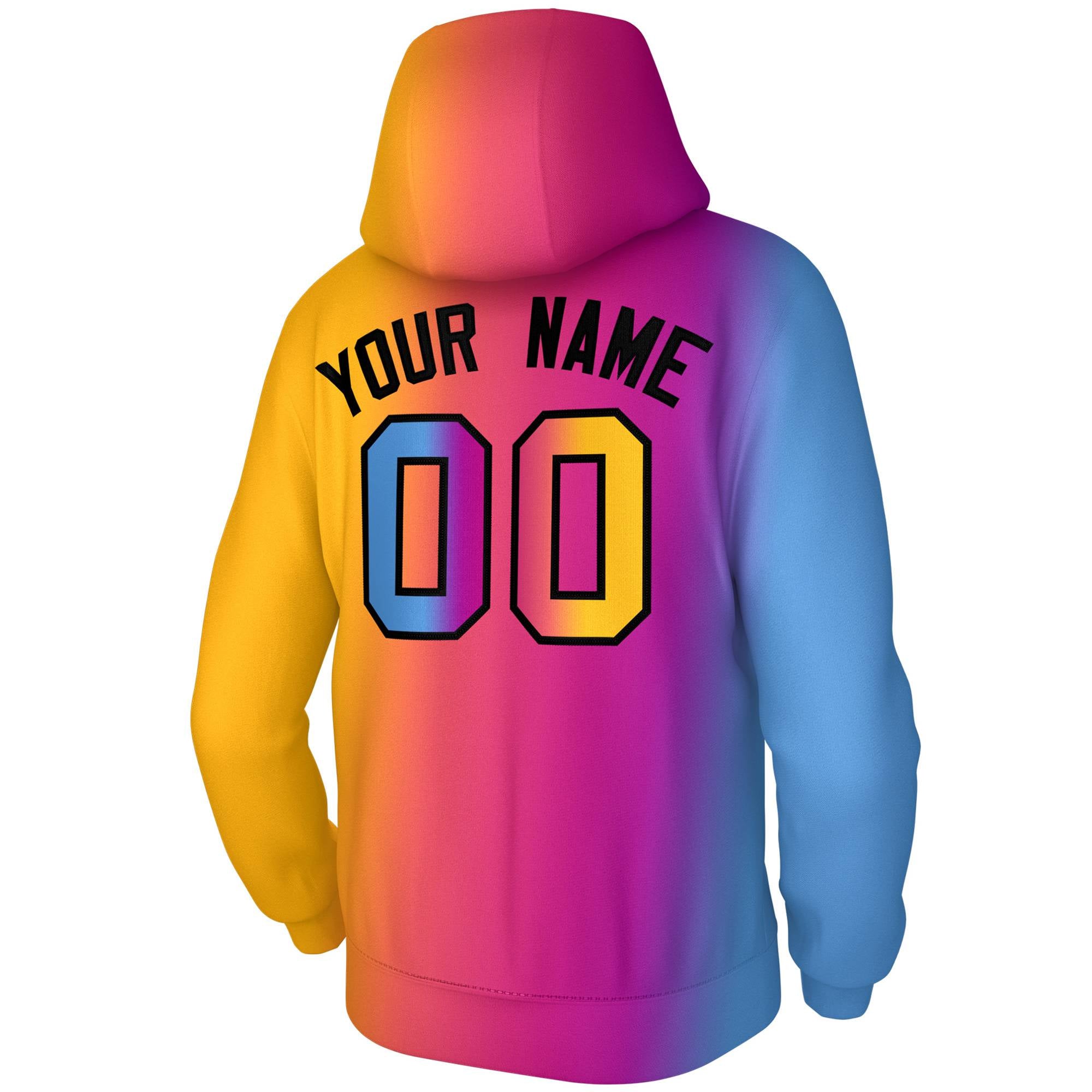 Custom Stitched Light Pink Gold Gradient Fashion Pullover Sweatshirt Hoodie| KXKSHOP
