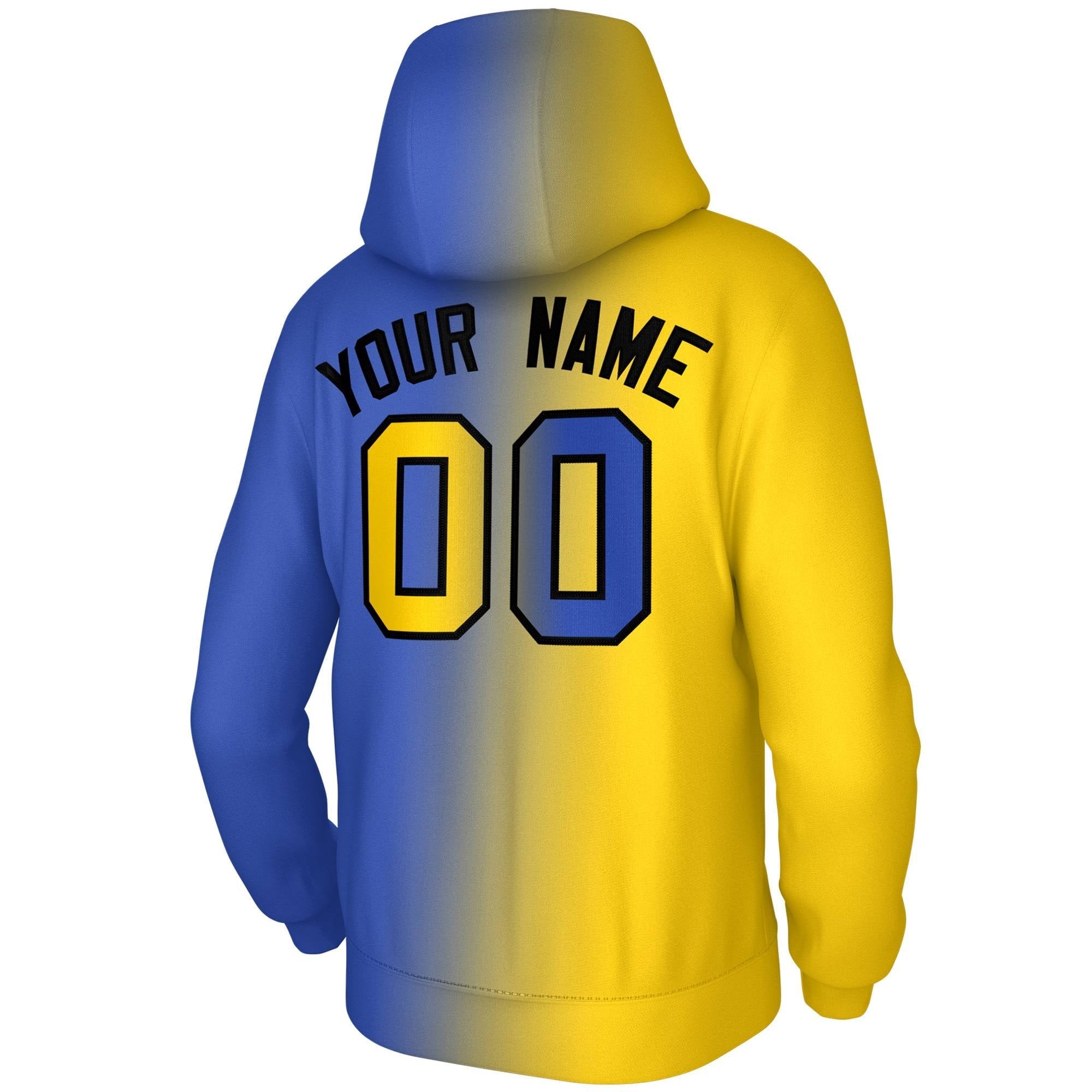 Custom Stitched Gold Royal Gradient Fashion Pullover Sweatshirt Hoodie| KXKSHOP