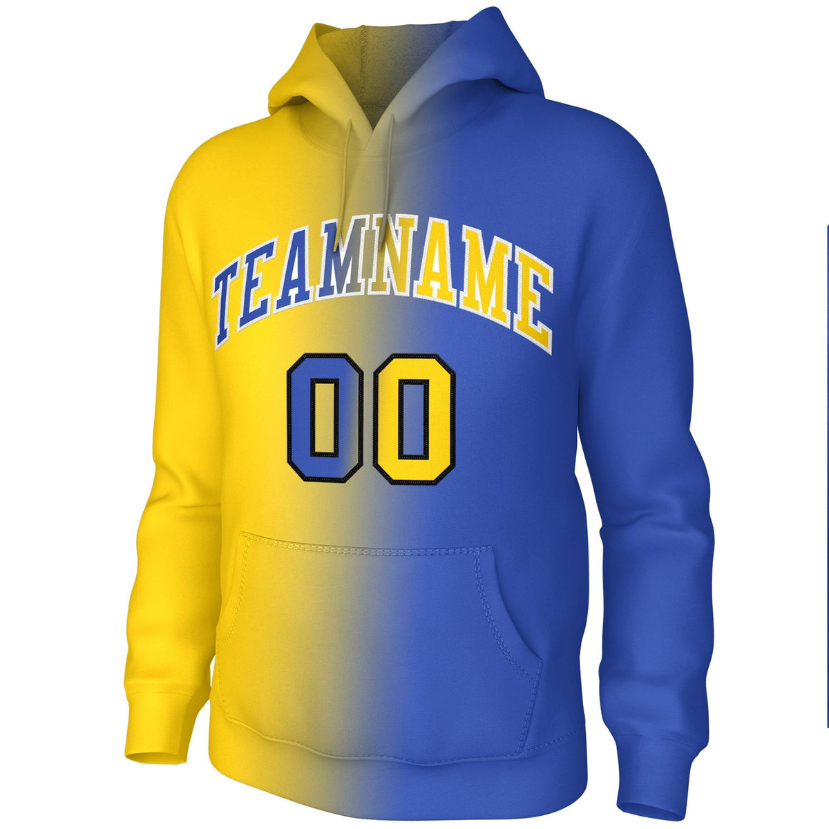 Custom Stitched Gold Royal Gradient Fashion Pullover Sweatshirt Hoodie| KXKSHOP