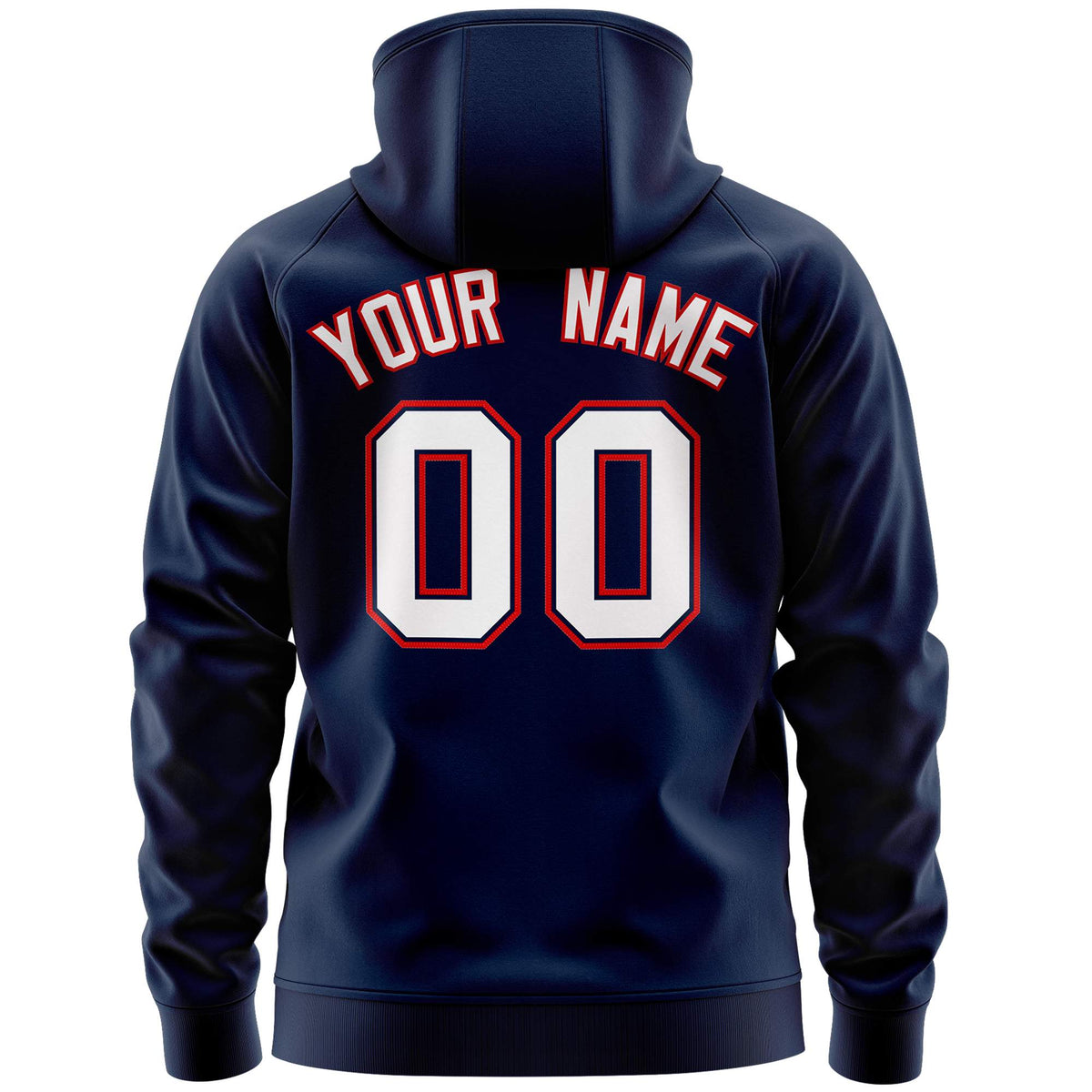 Custom Stitched Navy White Sports Full-Zip Sweatshirt Hoodie with Flame| KXKSHOP