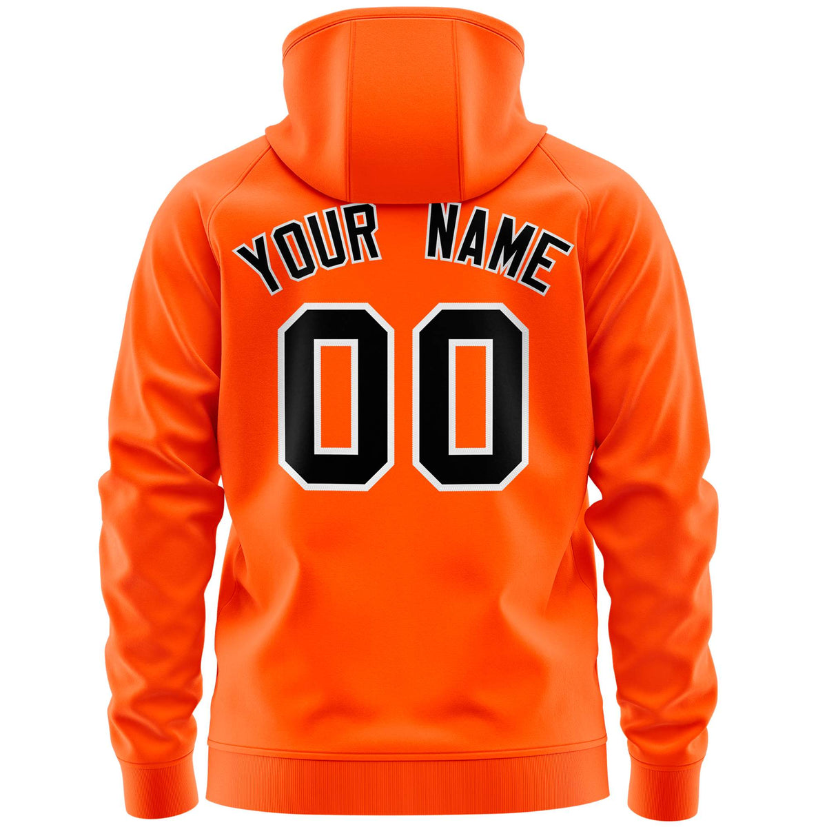 Custom Stitched Orange Black Sports Full-Zip Sweatshirt Hoodie with Flame| KXKSHOP