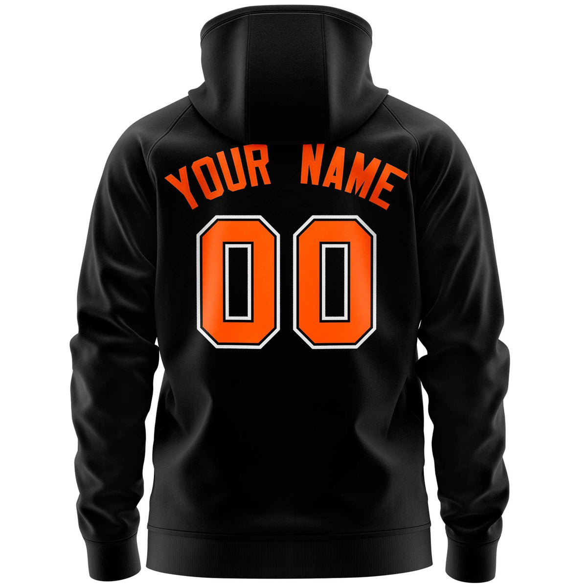 Custom Stitched Black Orange Sports Full-Zip Sweatshirt Hoodie with Flame| KXKSHOP