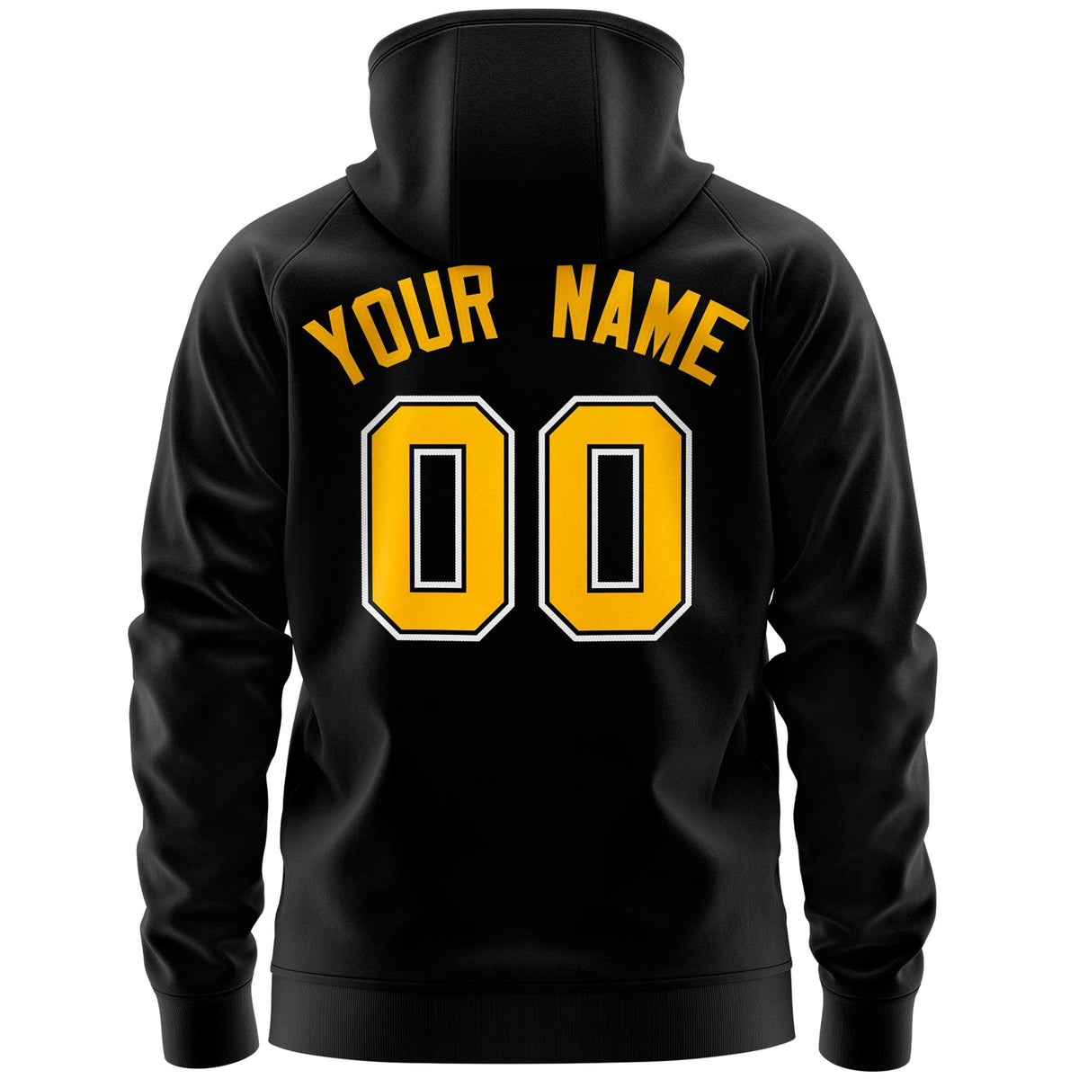 Custom Stitched Black Gold Sports Full-Zip Sweatshirt Hoodie with Flame| KXKSHOP