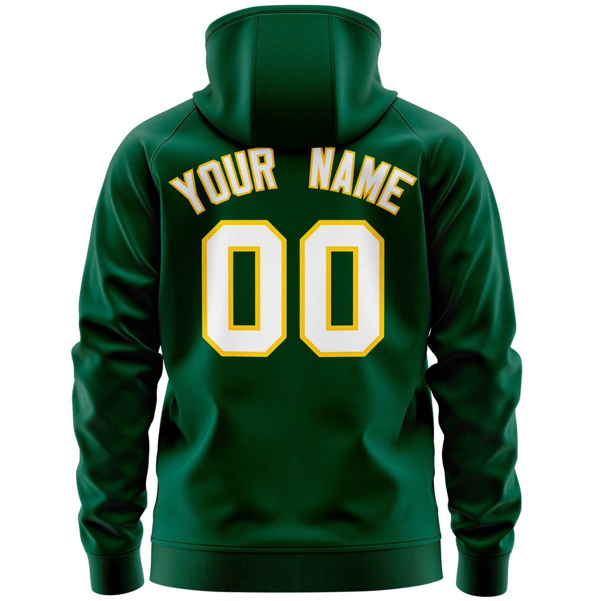 Custom Stitched Green White Sports Full-Zip Sweatshirt Hoodie with Flame| KXKSHOP