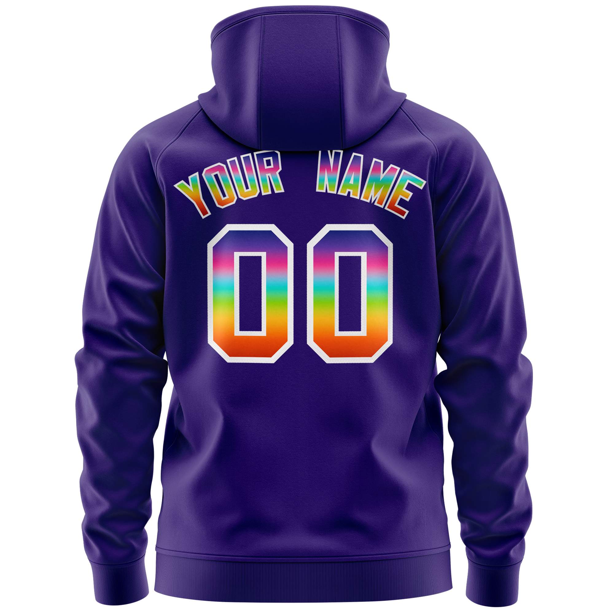 Custom Stitched Purple White Sports Full-Zip Sweatshirt Hoodie with Colored Flames| KXKSHOP