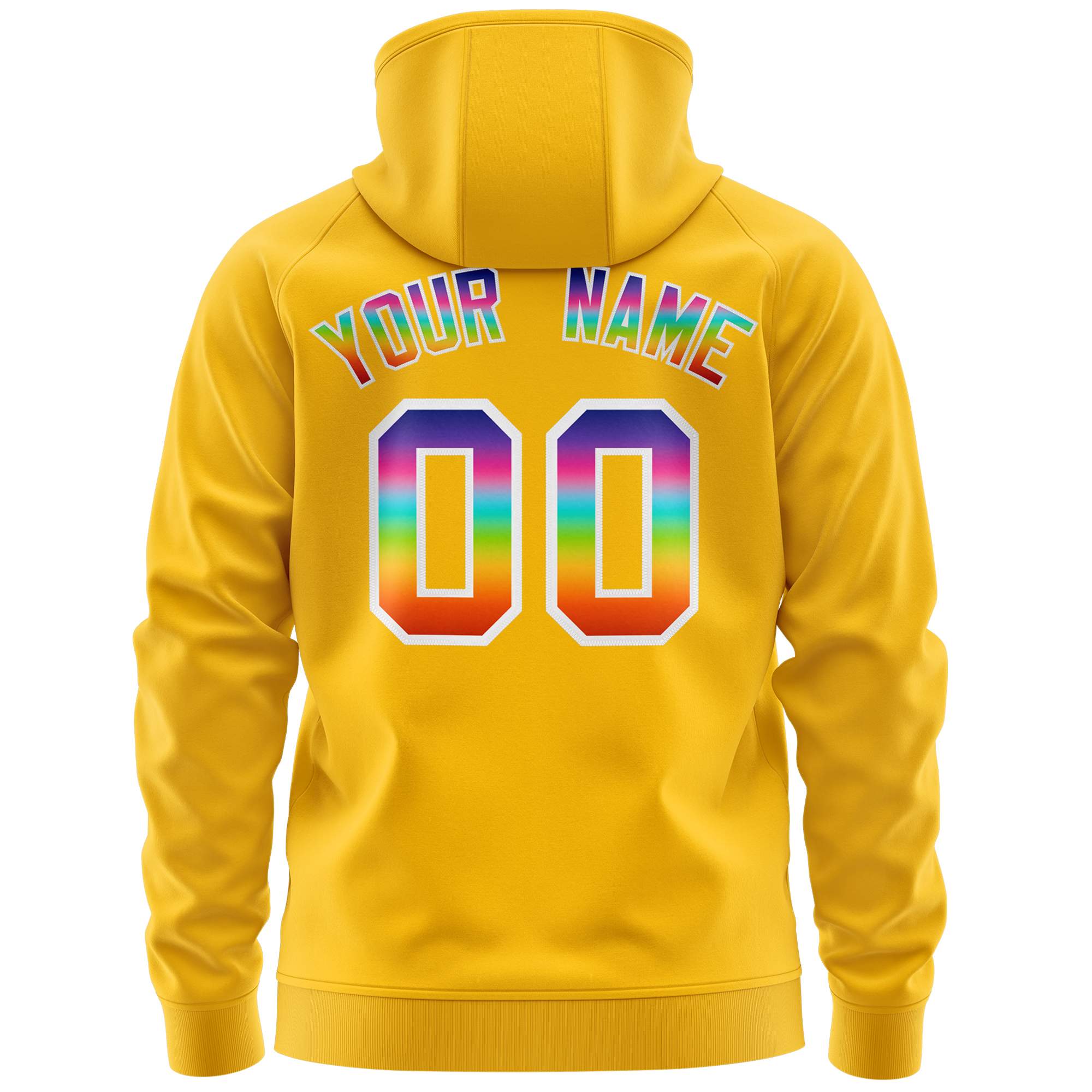 Custom Stitched Gold White Sports Full-Zip Sweatshirt Hoodie with Colored Flames| KXKSHOP