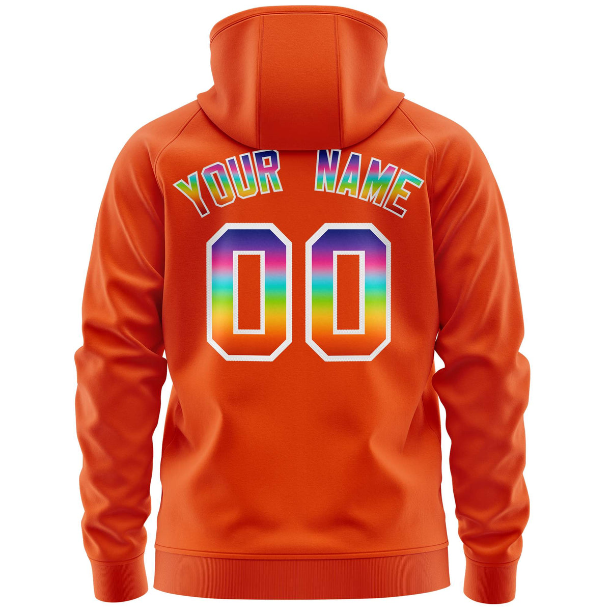 Custom Stitched Orange White Sports Full-Zip Sweatshirt Hoodie with Colored Flames| KXKSHOP