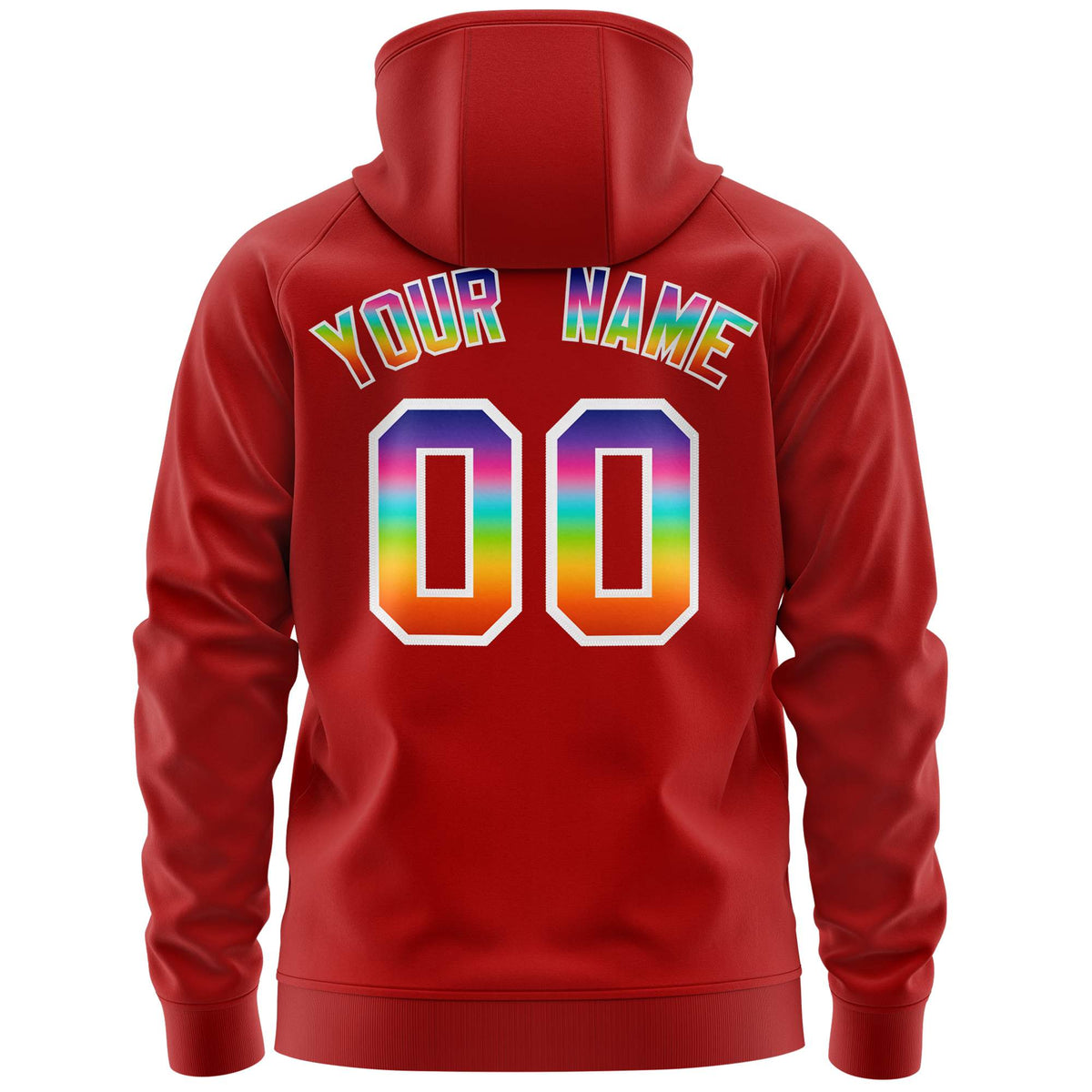 Custom Stitched Red White Sports Full-Zip Sweatshirt Hoodie with Colored Flames| KXKSHOP