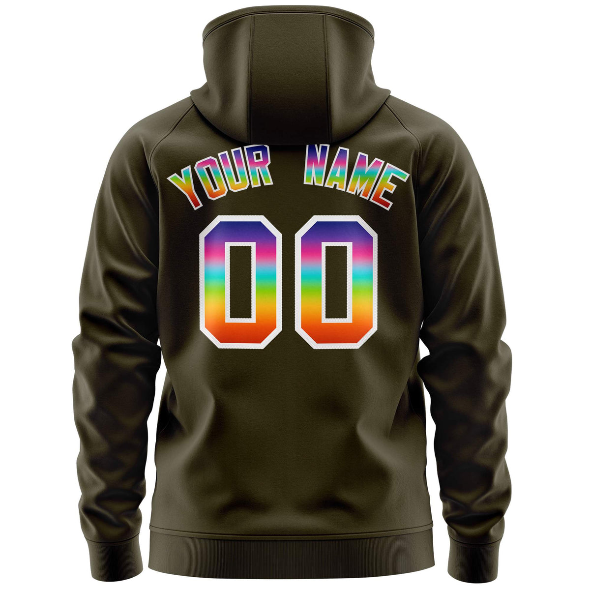 Custom Stitched Olive White Sports Full-Zip Sweatshirt Hoodie with Colored Flames| KXKSHOP