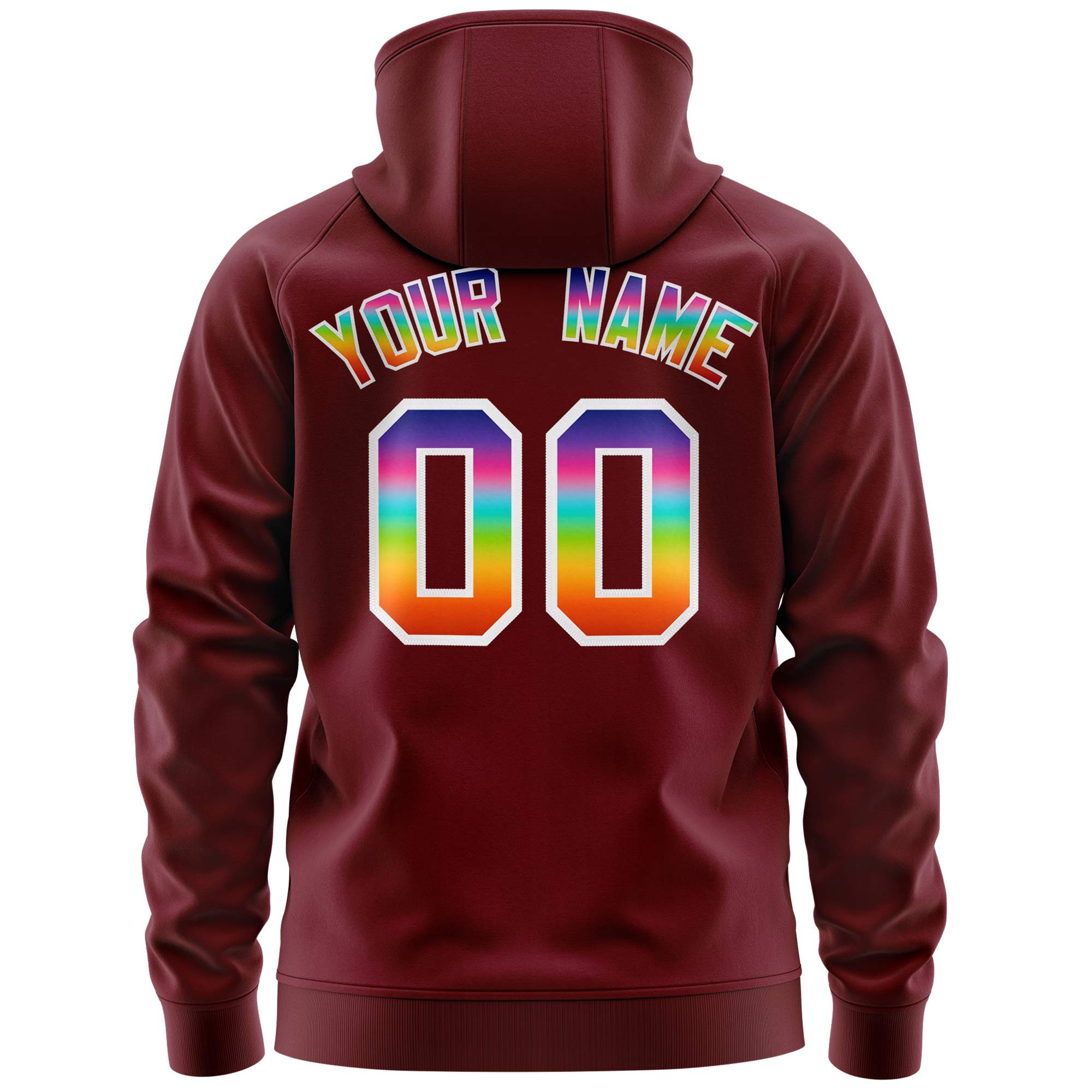 Custom Stitched Crimson White Sports Full-Zip Sweatshirt Hoodie with Colored Flames| KXKSHOP