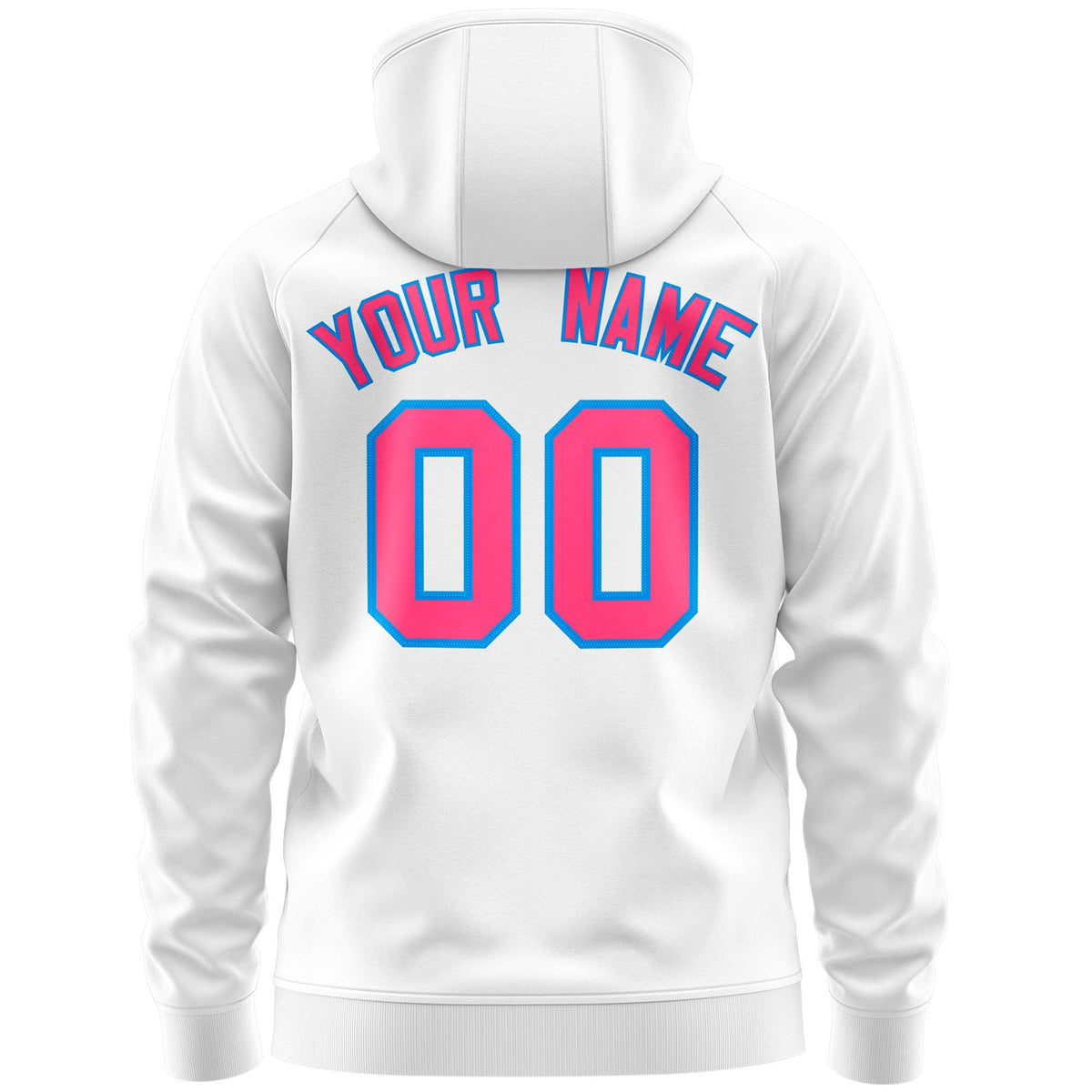 Custom Stitched White Pink Sports Full-Zip Sweatshirt Hoodie with Flame| KXKSHOP