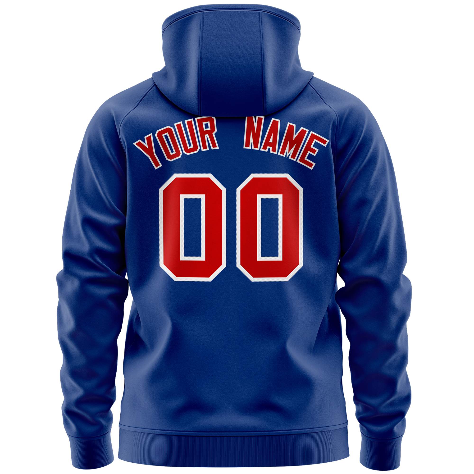 Custom Stitched Royal Red Sports Full-Zip Sweatshirt Hoodie with Flame| KXKSHOP