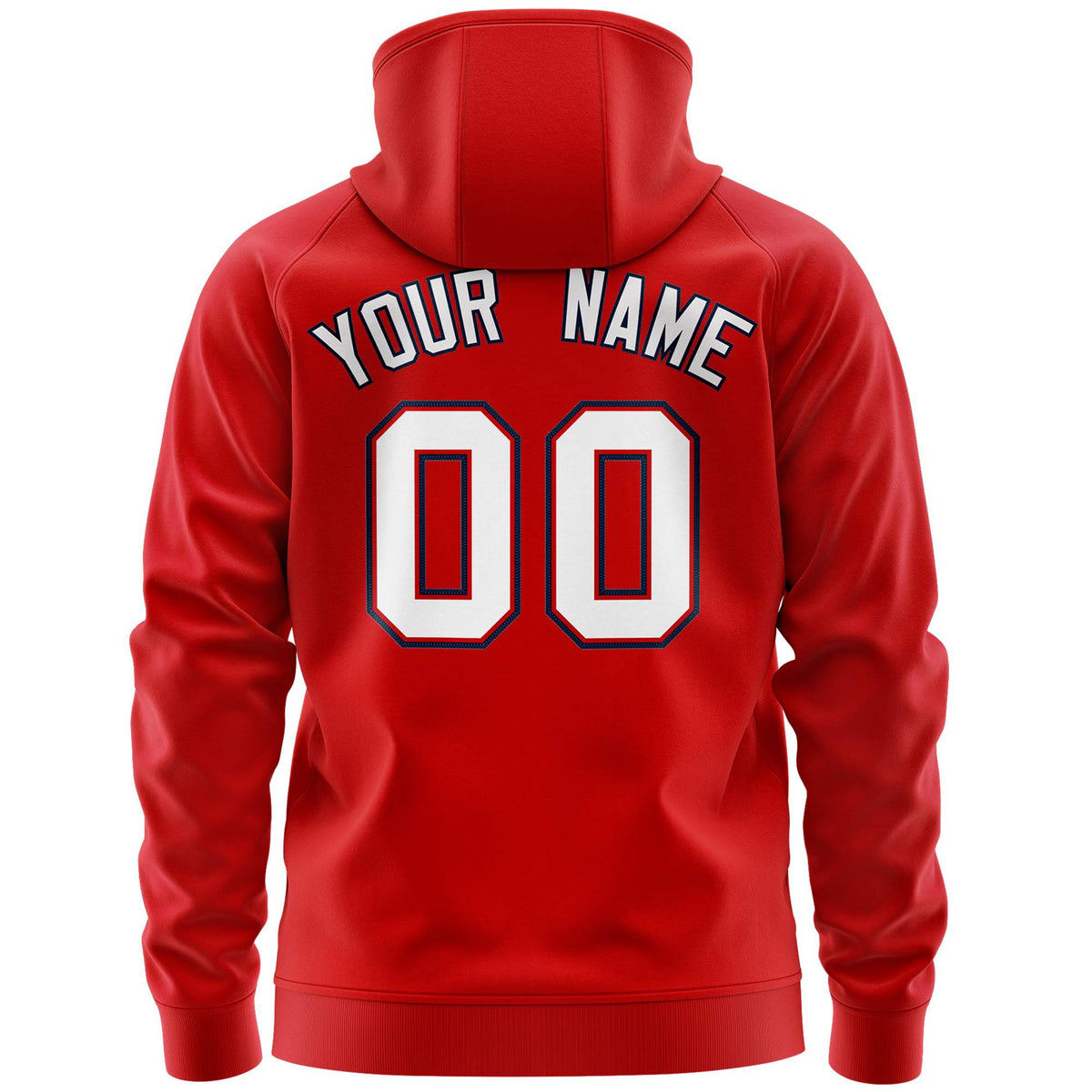 Custom Stitched Red White Sports Full-Zip Sweatshirt Hoodie with Flame| KXKSHOP