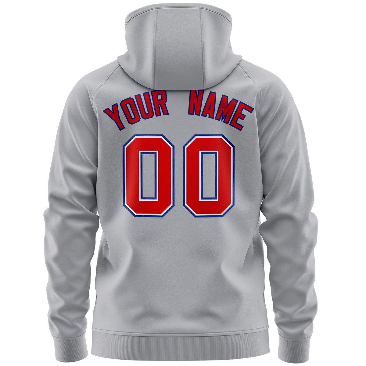 Custom Stitched Gray Red Sports Full-Zip Sweatshirt Hoodie with Flame| KXKSHOP