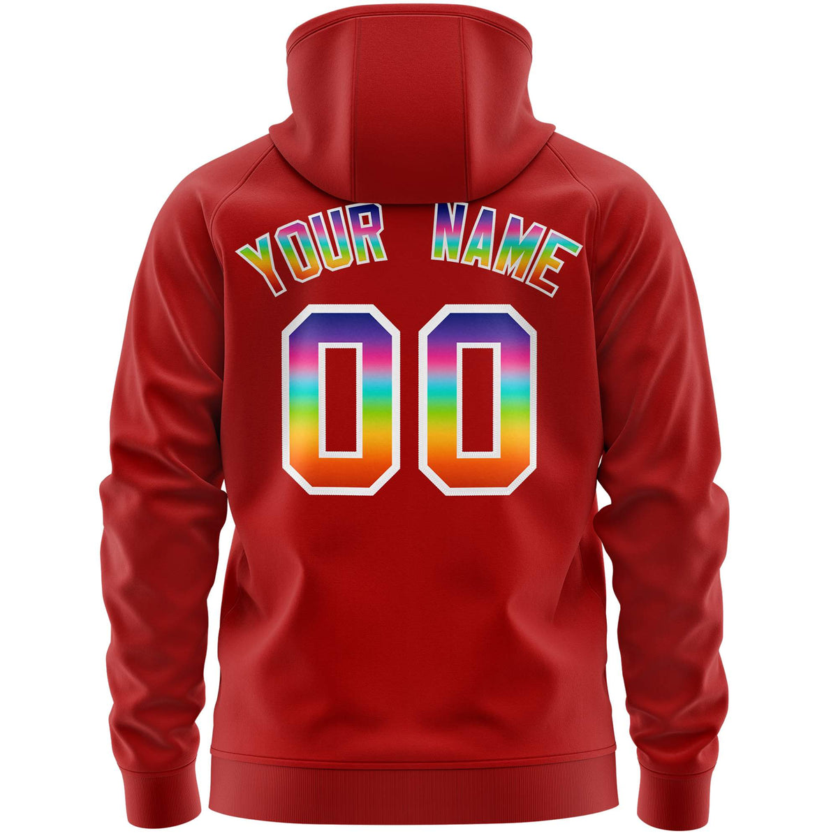 Custom Stitched Red White Sports Full-Zip Sweatshirt Hoodie with Colored Flames| KXKSHOP